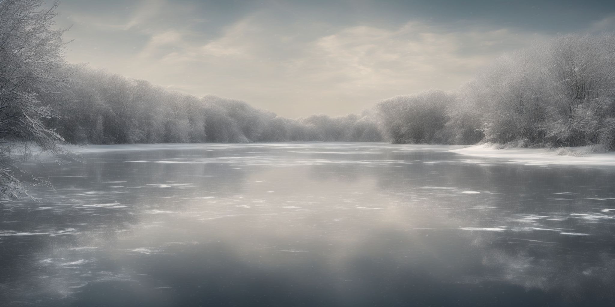 Frozen lake  in realistic, photographic style