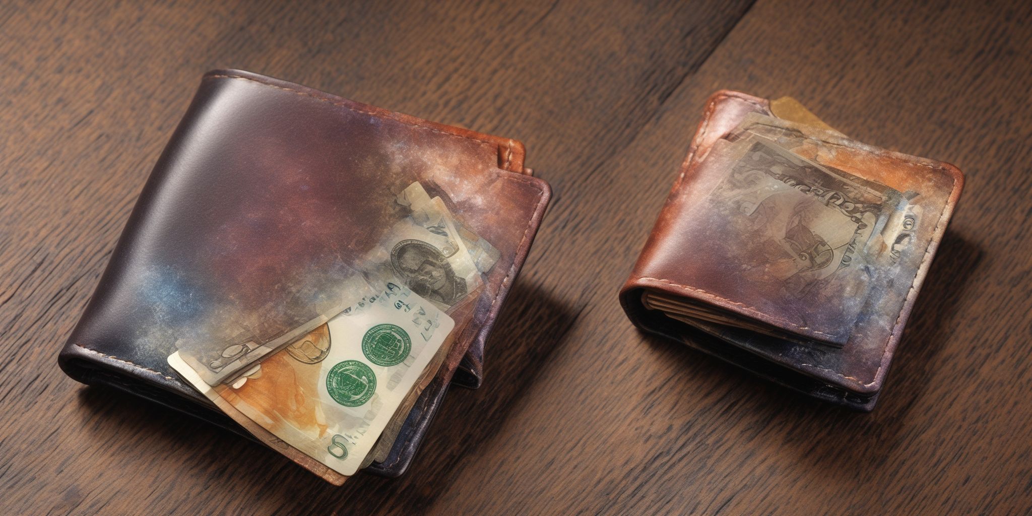 Magic wallet  in realistic, photographic style