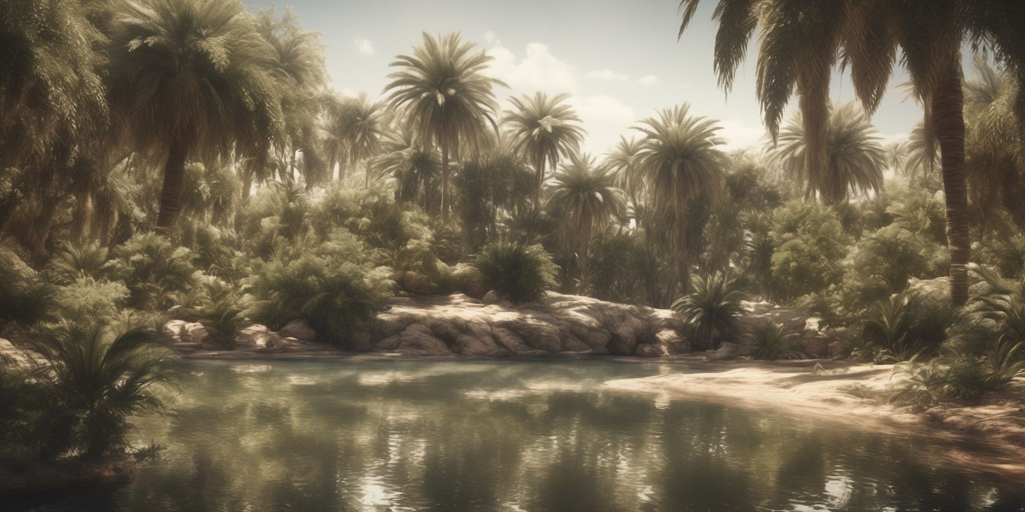 Oasis  in realistic, photographic style