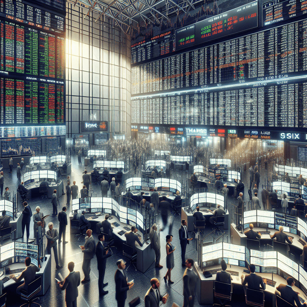 Stock exchange  in realistic, photographic style