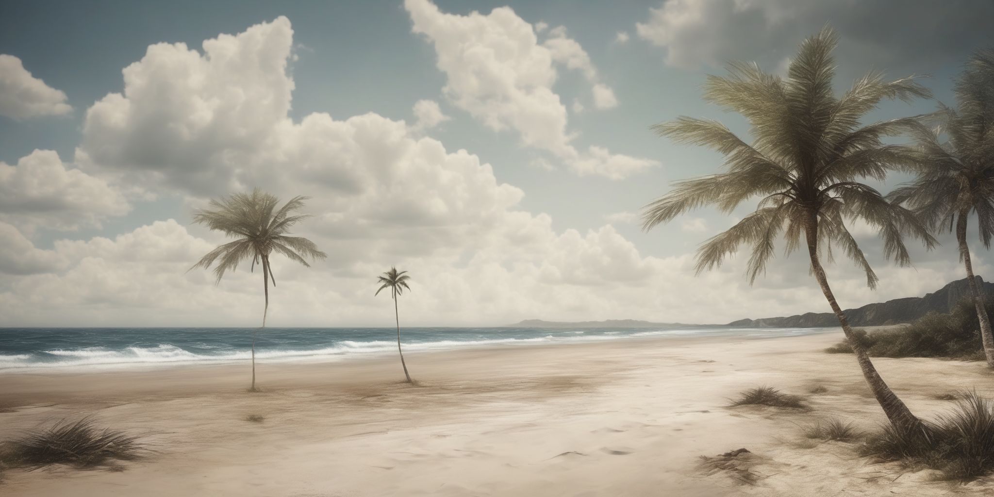 Beach  in realistic, photographic style