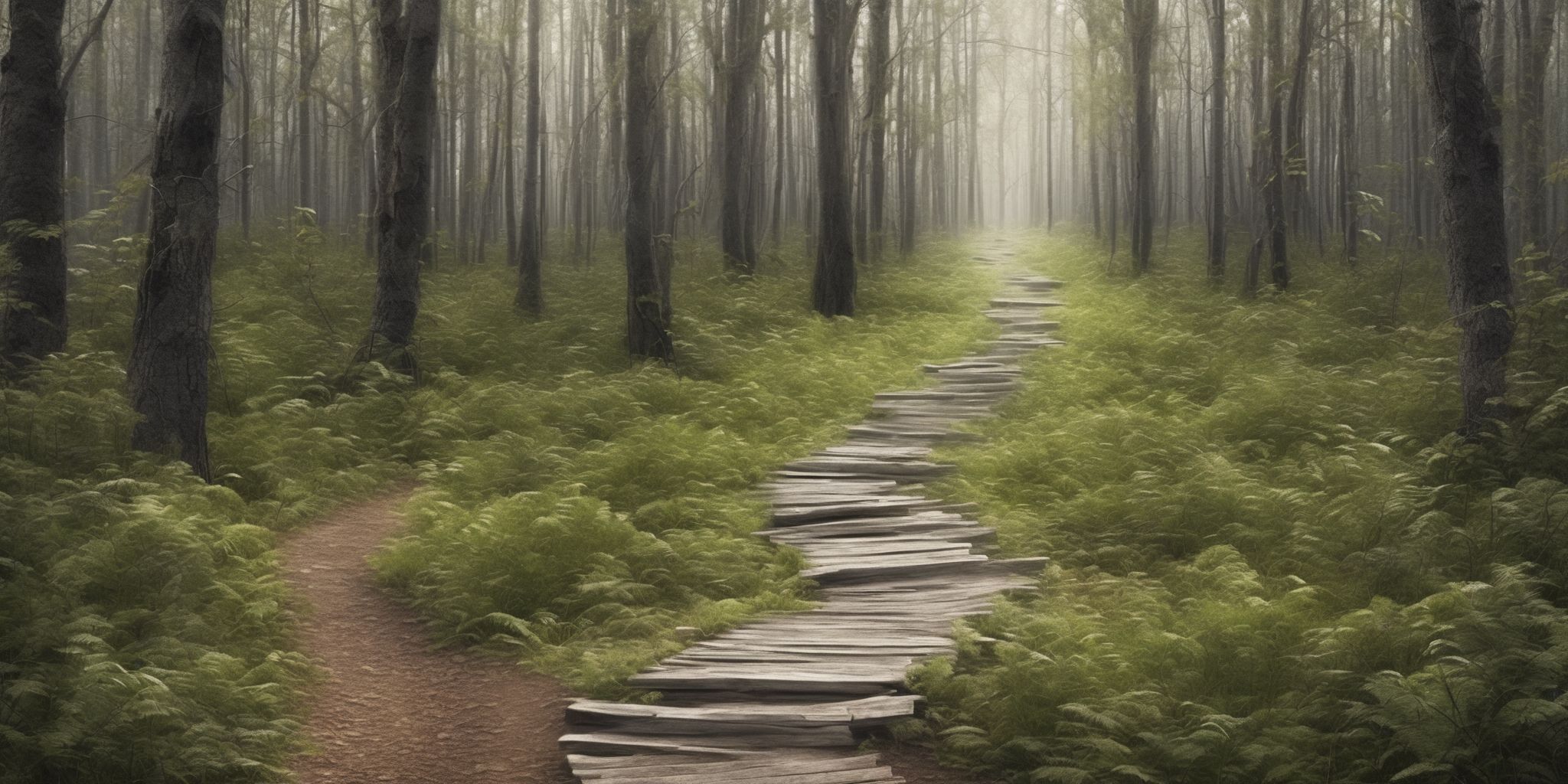 Invisible trail  in realistic, photographic style