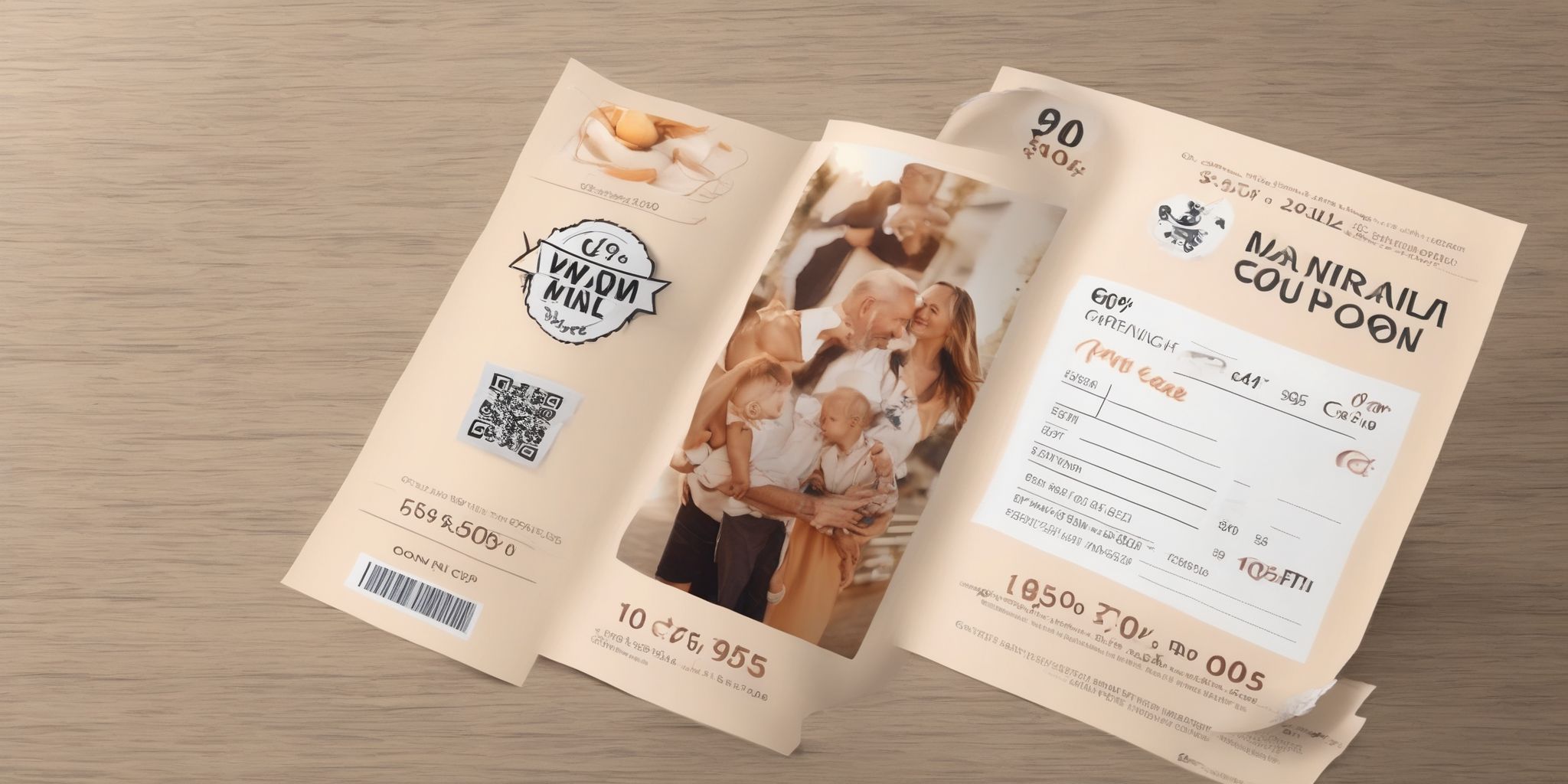 Coupon book  in realistic, photographic style