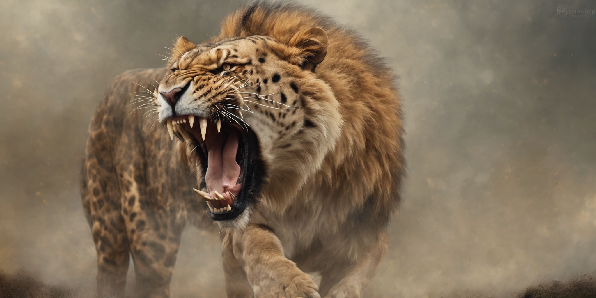 Roar  in realistic, photographic style