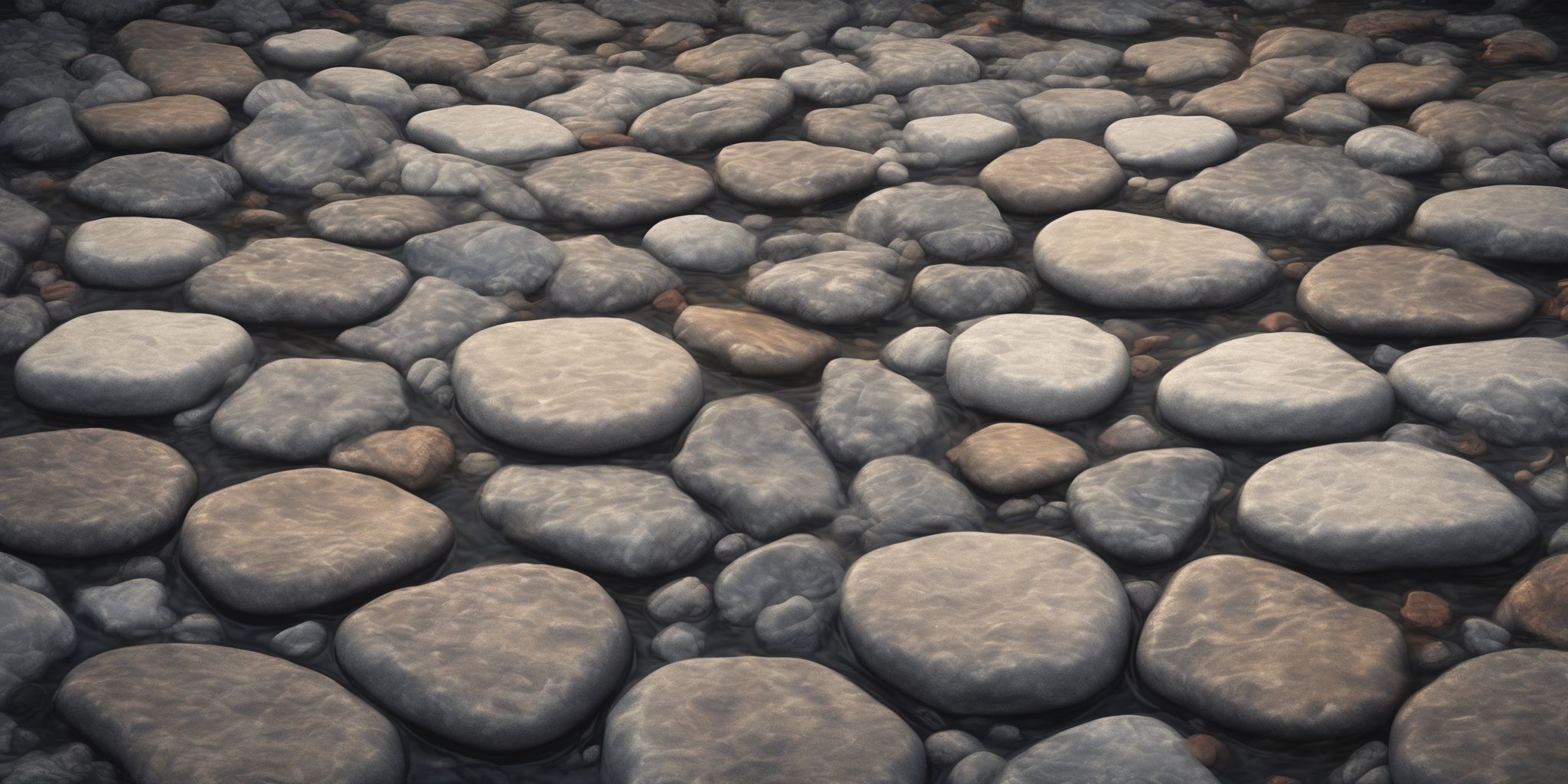 Stepping stone  in realistic, photographic style