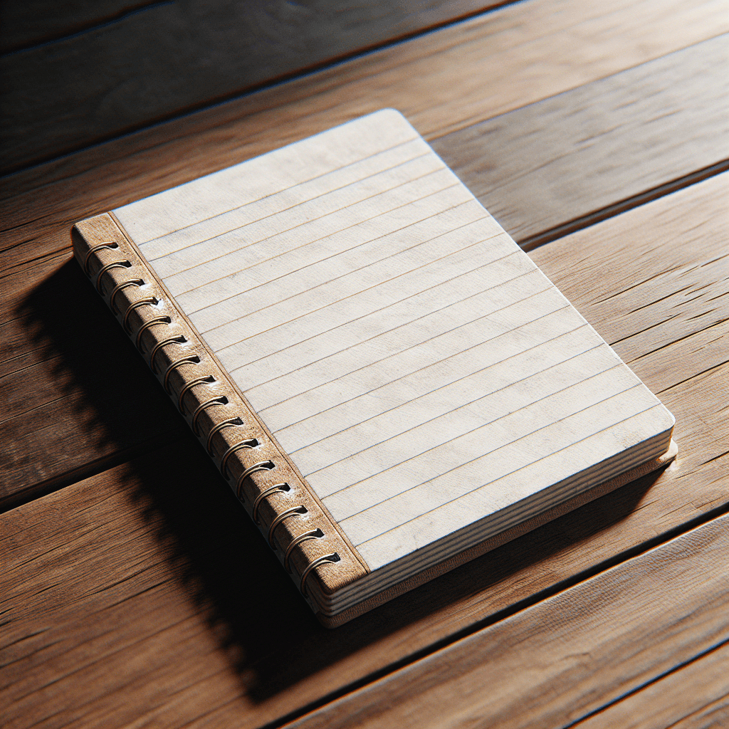 Notepad  in realistic, photographic style