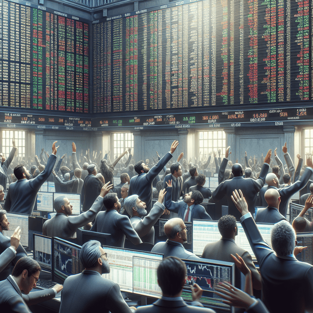 Stock Exchange  in realistic, photographic style