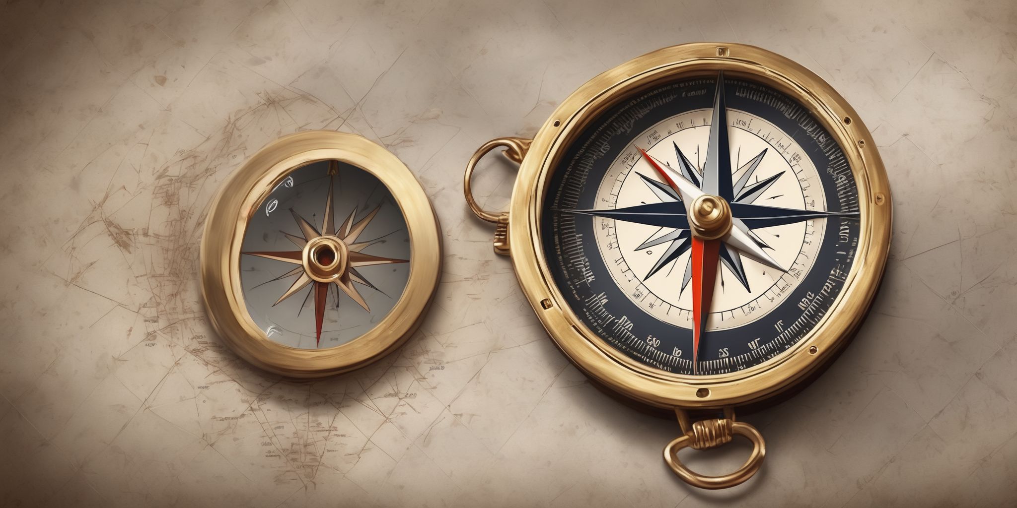 Compass  in realistic, photographic style