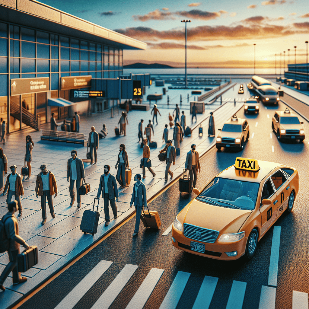 Airport transfers -> Taxi  in realistic, photographic style
