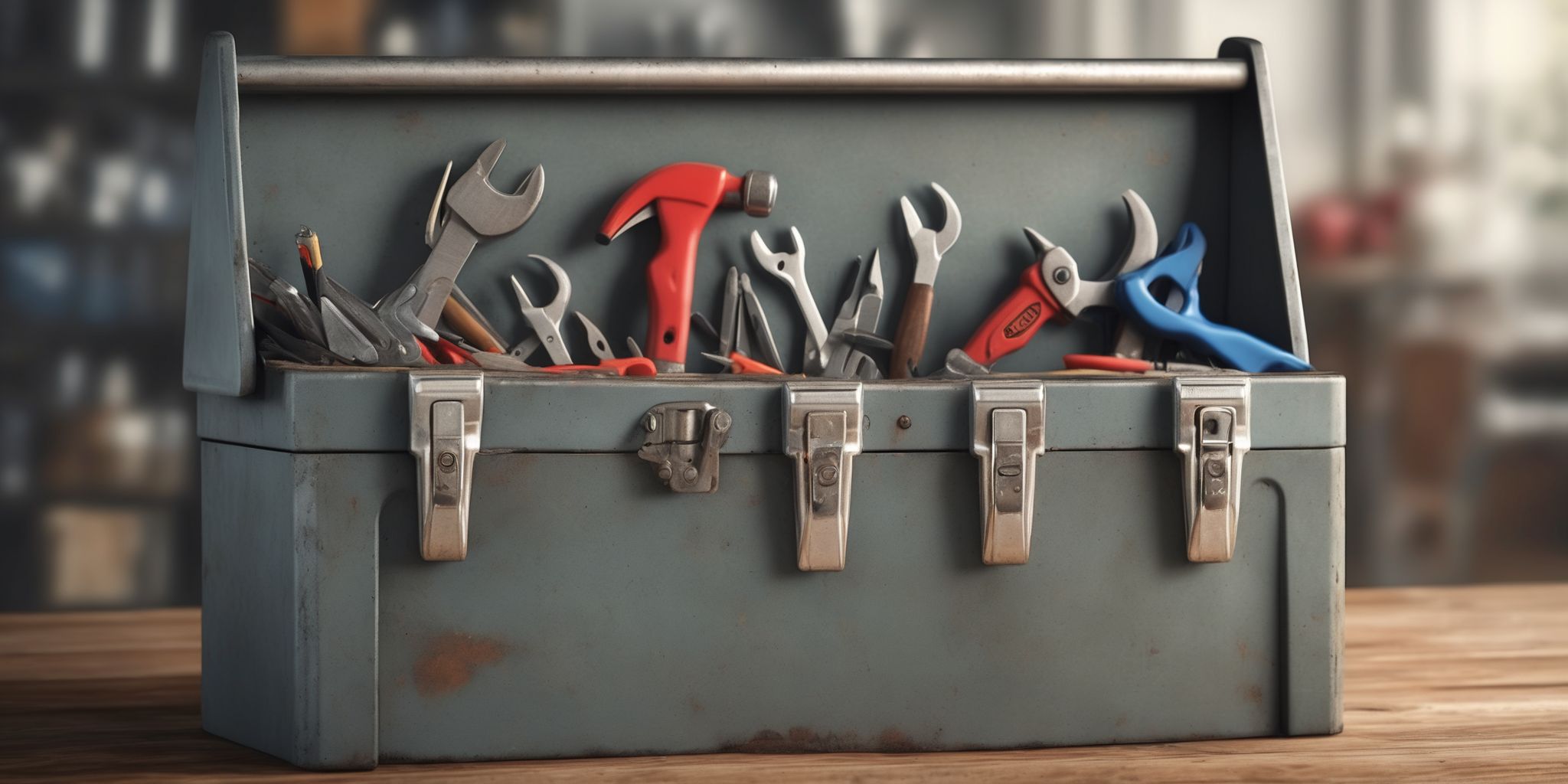 Toolbox  in realistic, photographic style