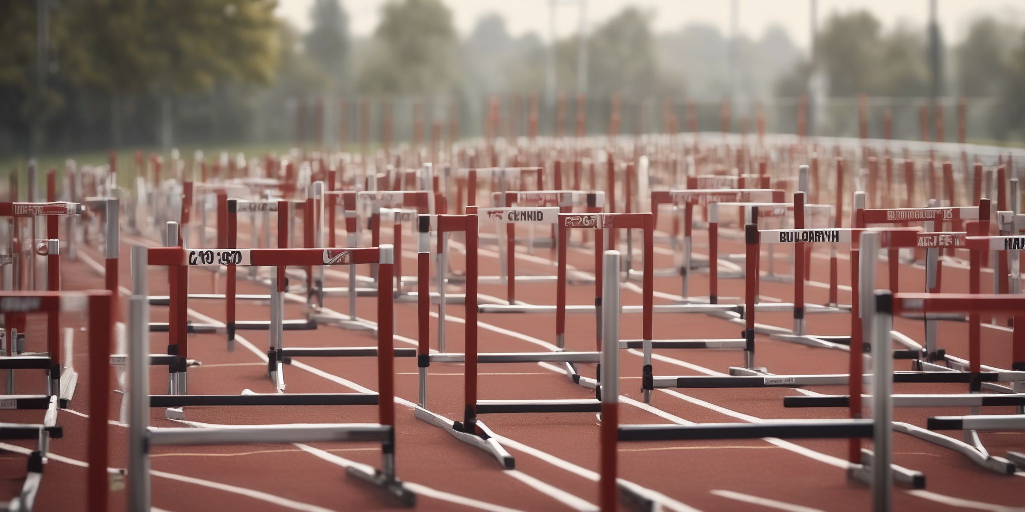 Hurdles  in realistic, photographic style