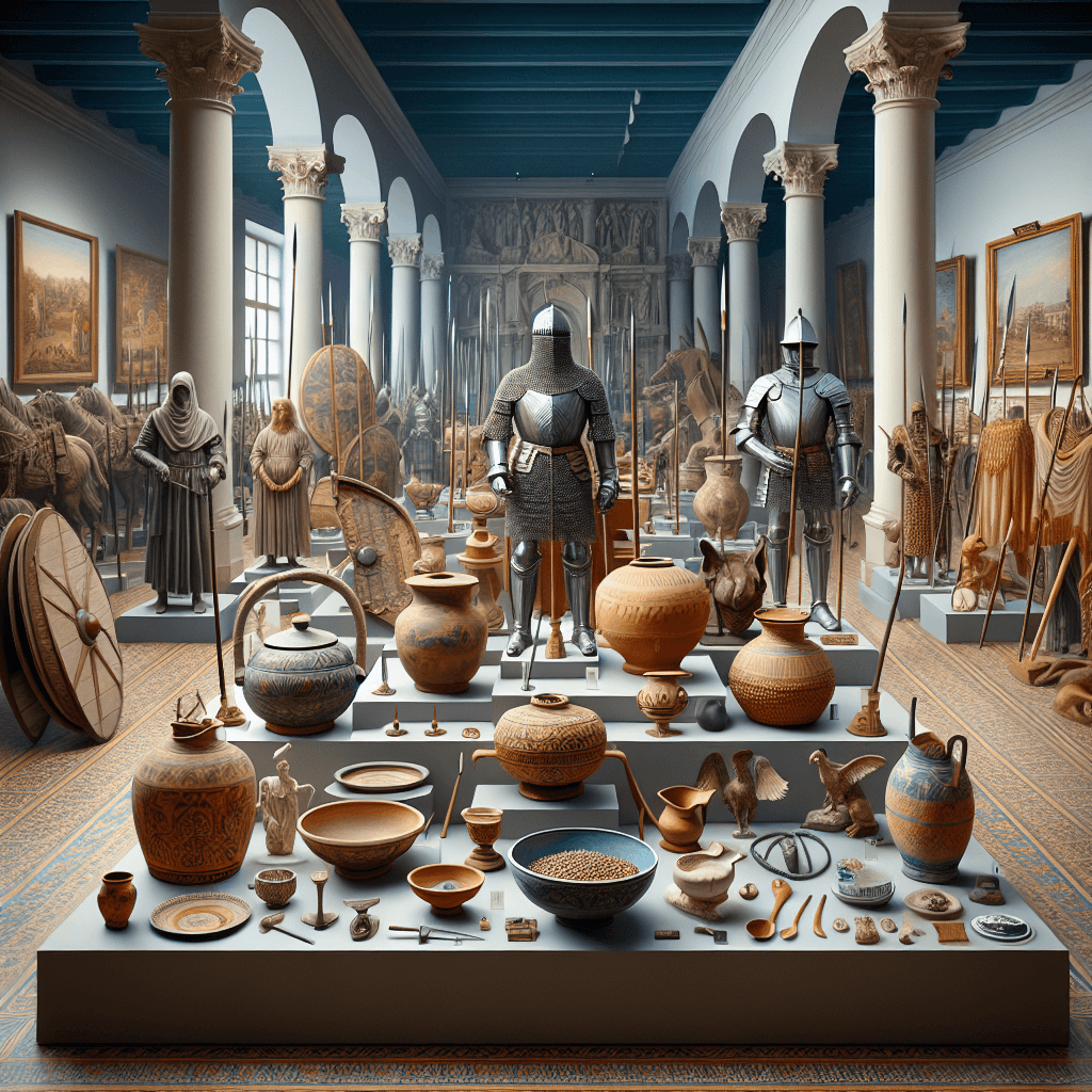 Museum visits -> Artifacts  in realistic, photographic style