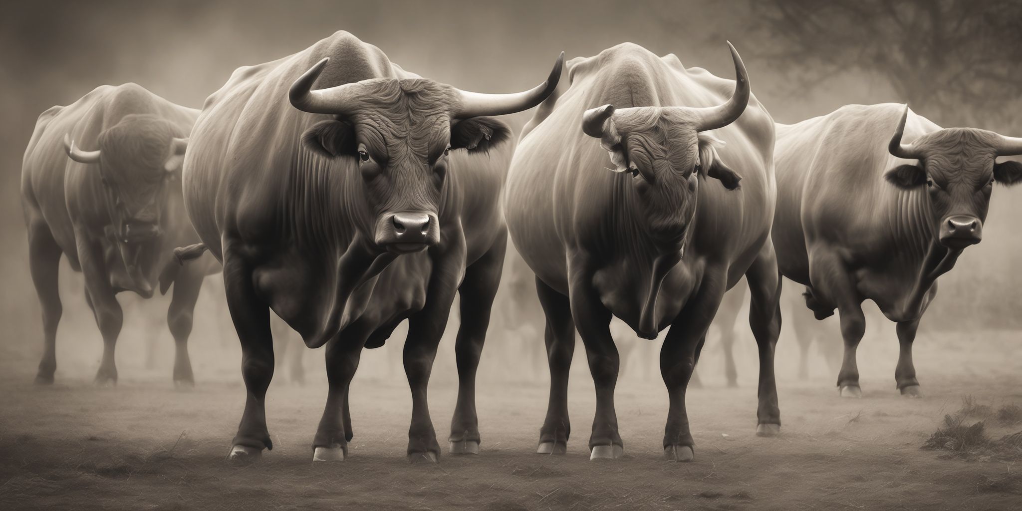 Bulls  in realistic, photographic style