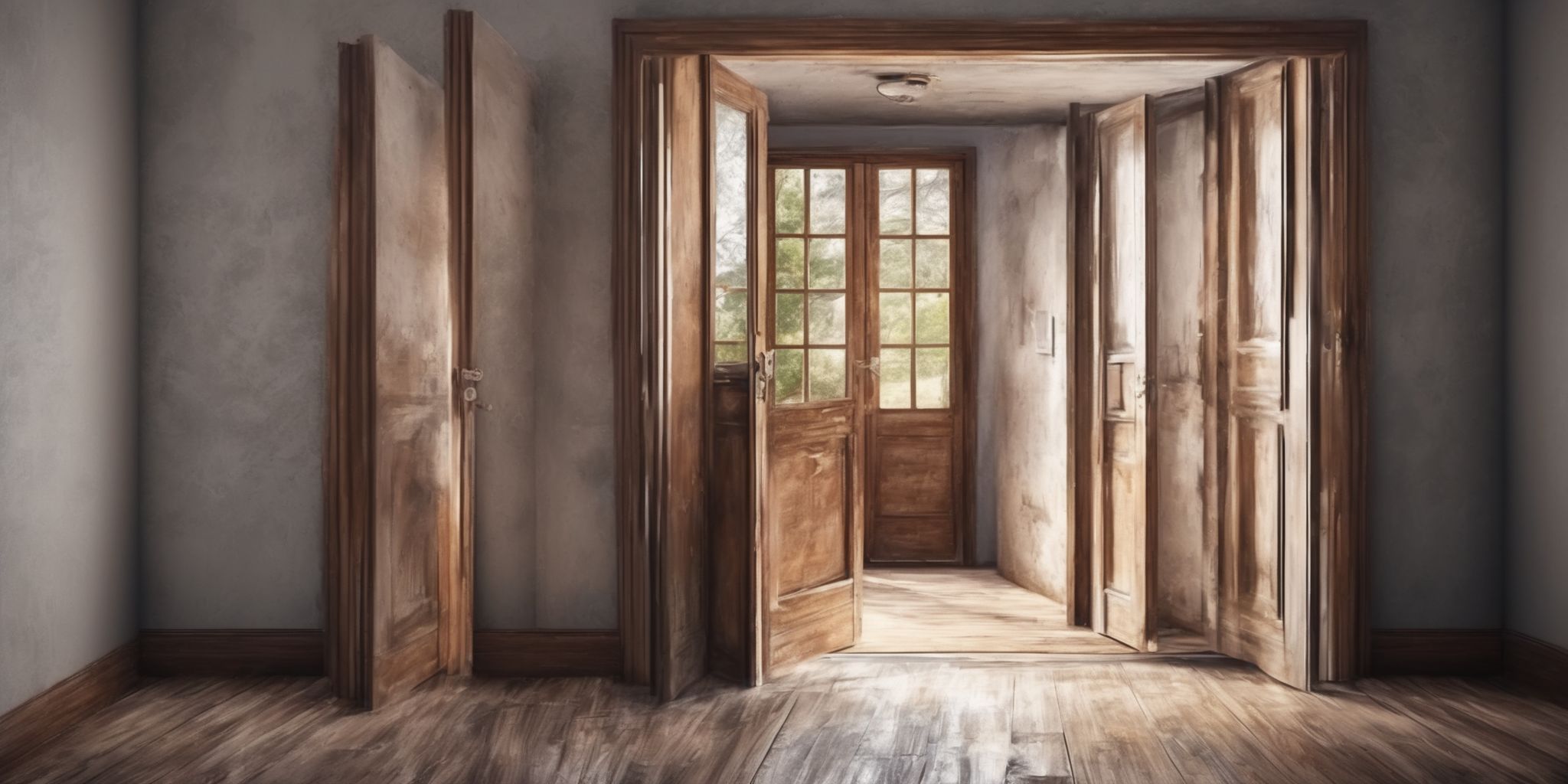 Open door  in realistic, photographic style