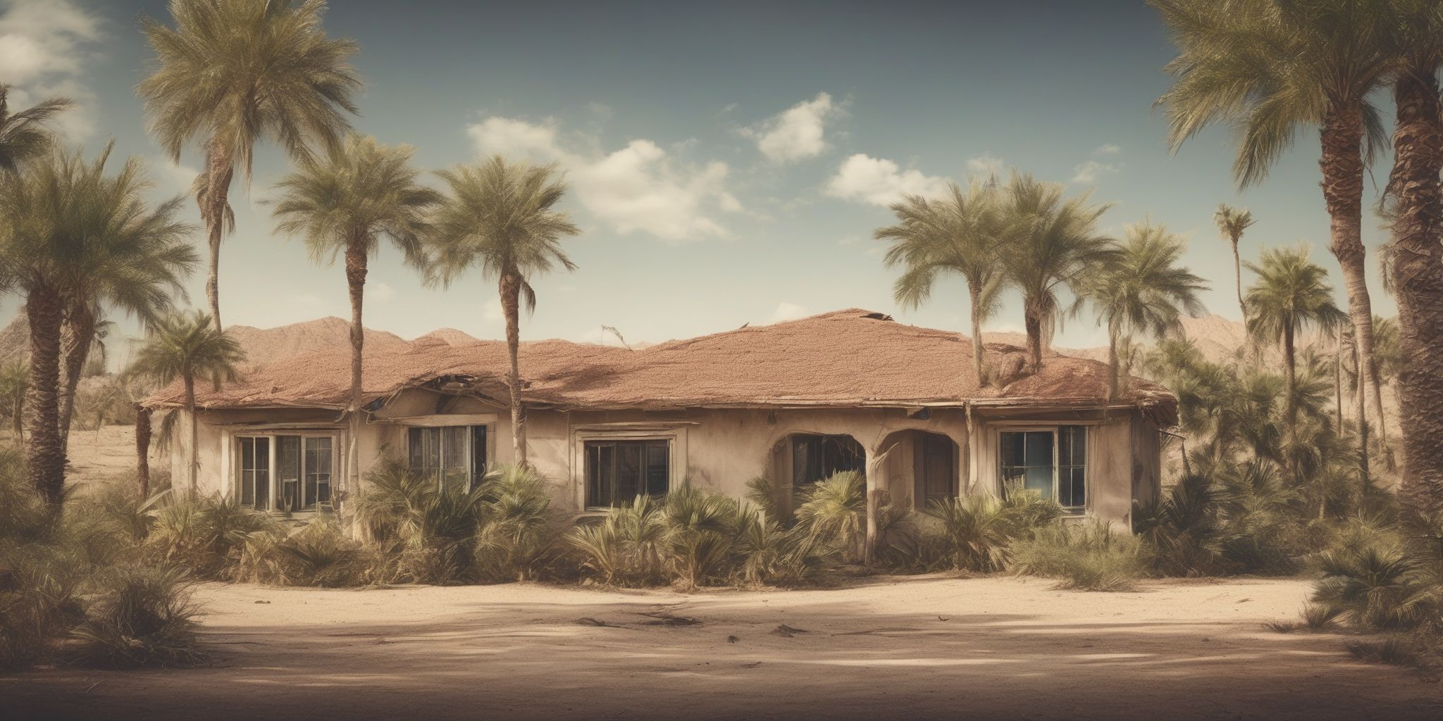 Loan oasis  in realistic, photographic style