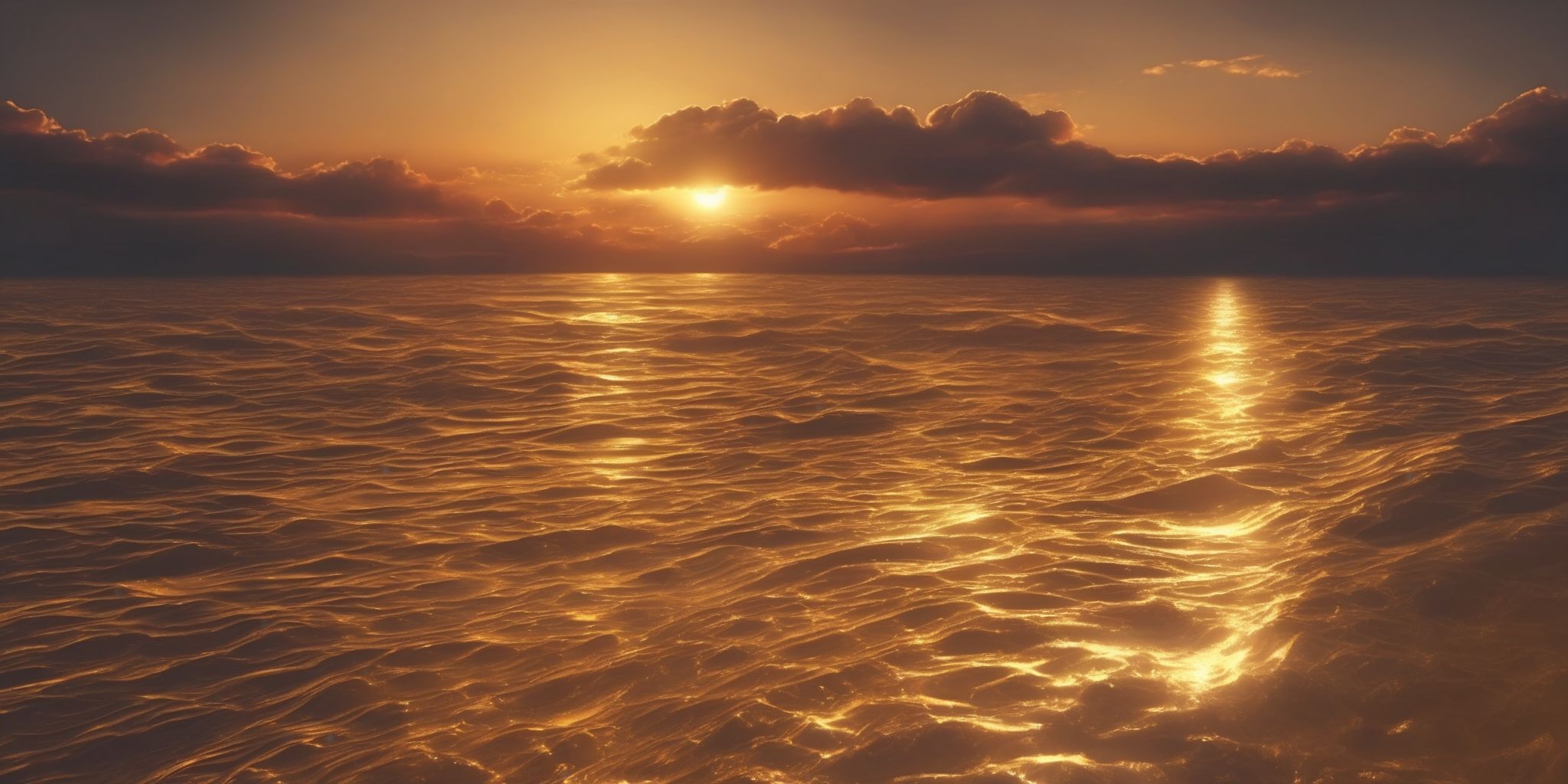 Golden sunset  in realistic, photographic style