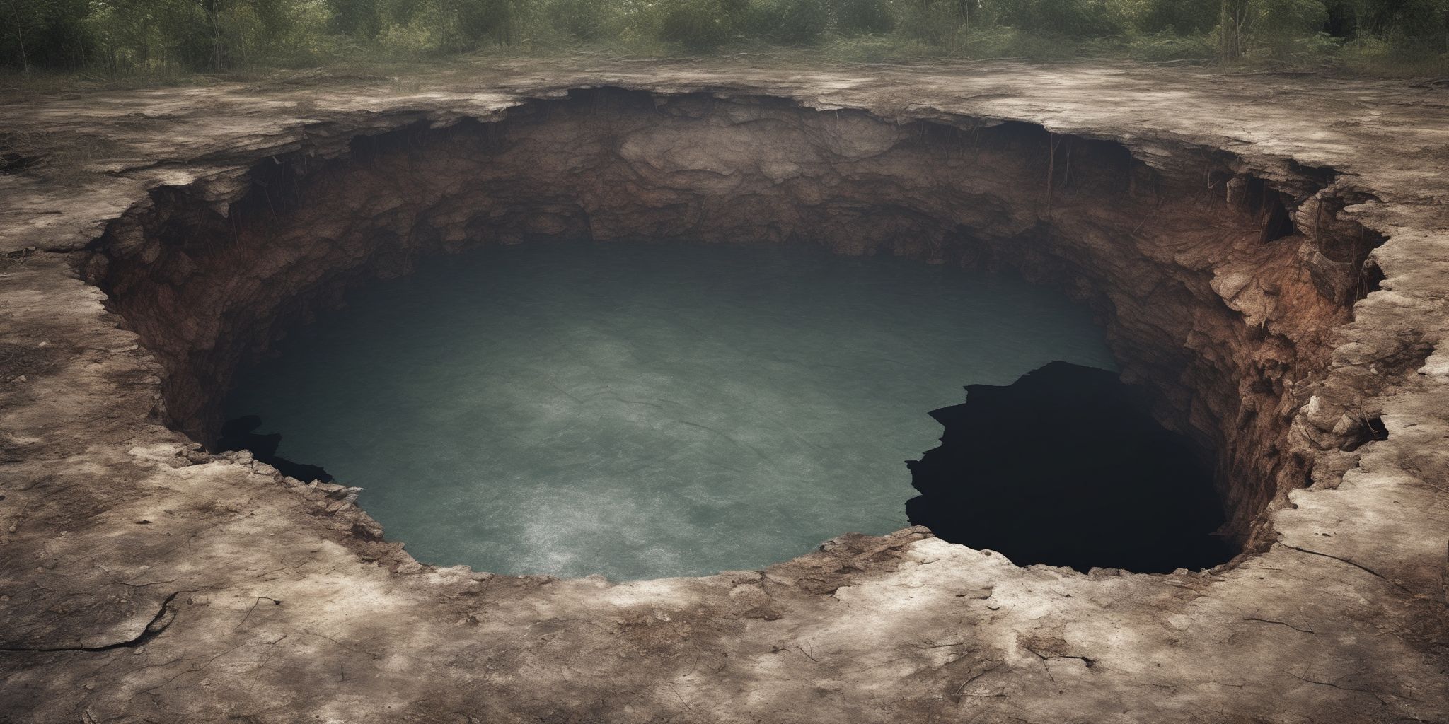 Sinkhole  in realistic, photographic style