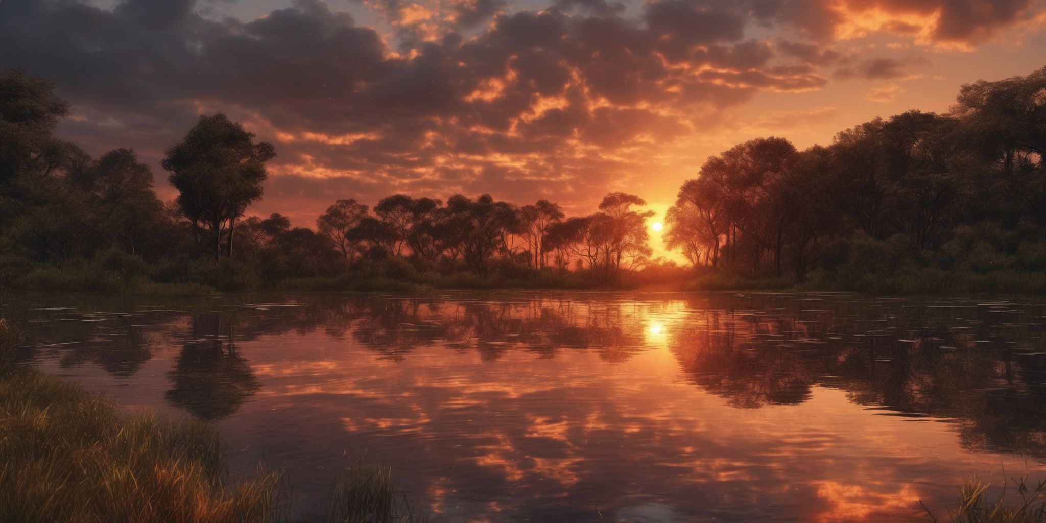 Sunset  in realistic, photographic style