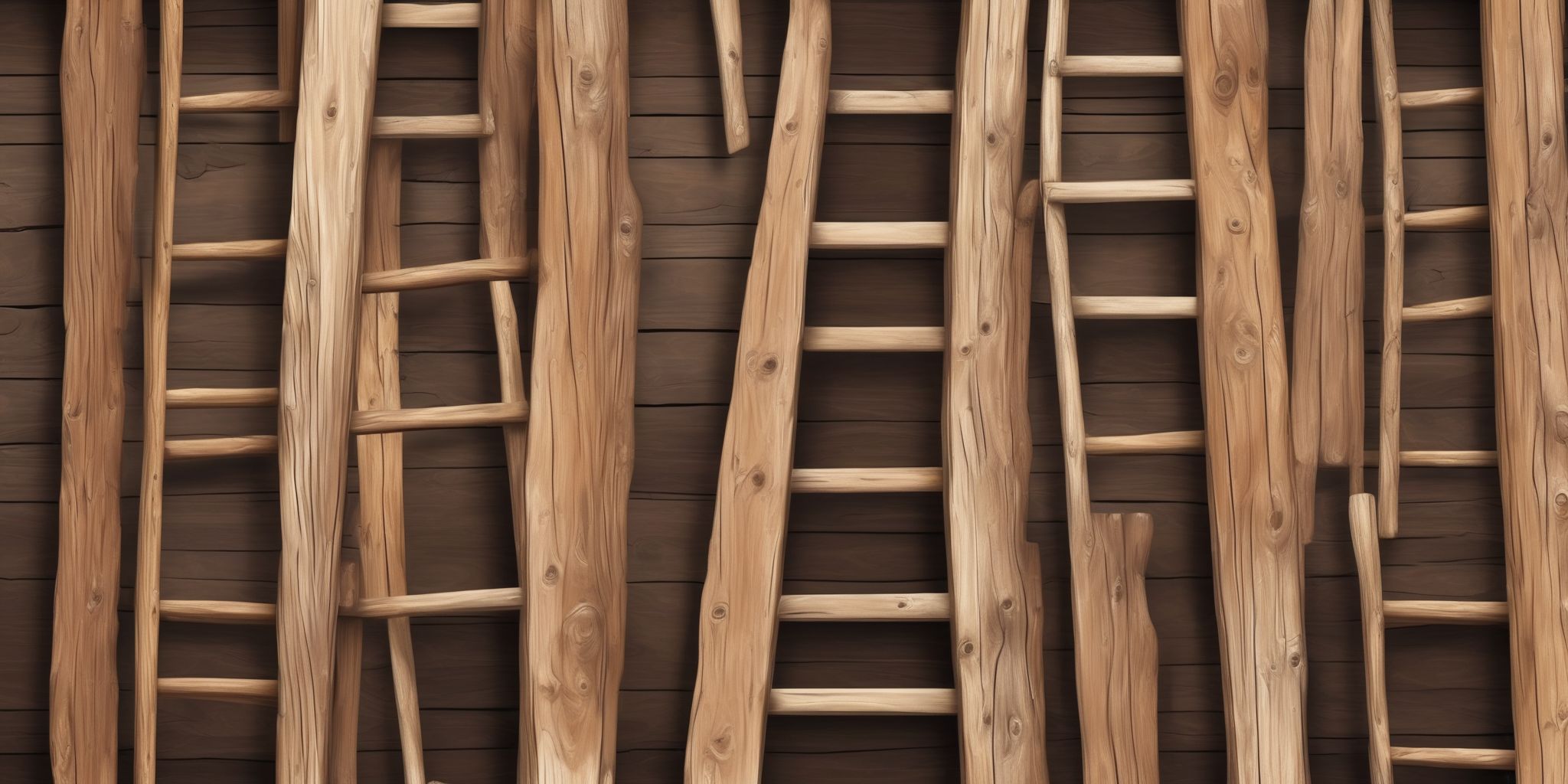 Wooden ladder  in realistic, photographic style