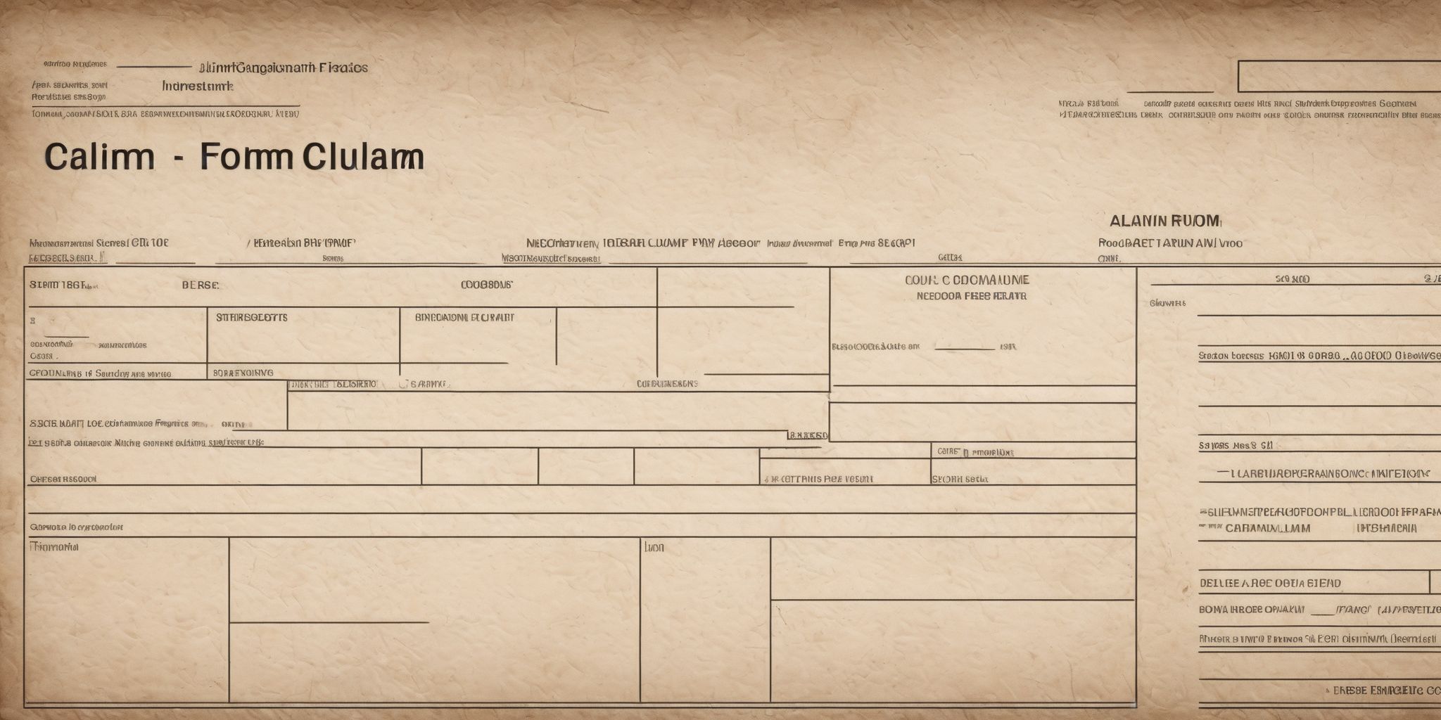 Claim form  in realistic, photographic style