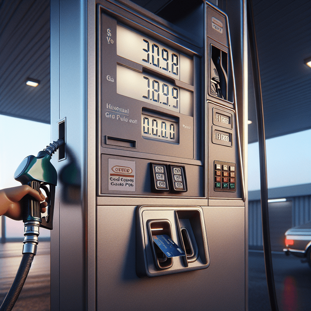 Fuel expenses: Gas pump  in realistic, photographic style