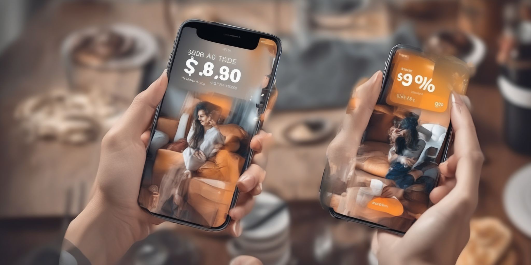 Discount app  in realistic, photographic style