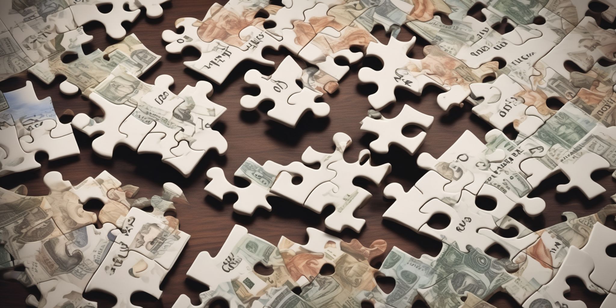 Tax puzzle  in realistic, photographic style