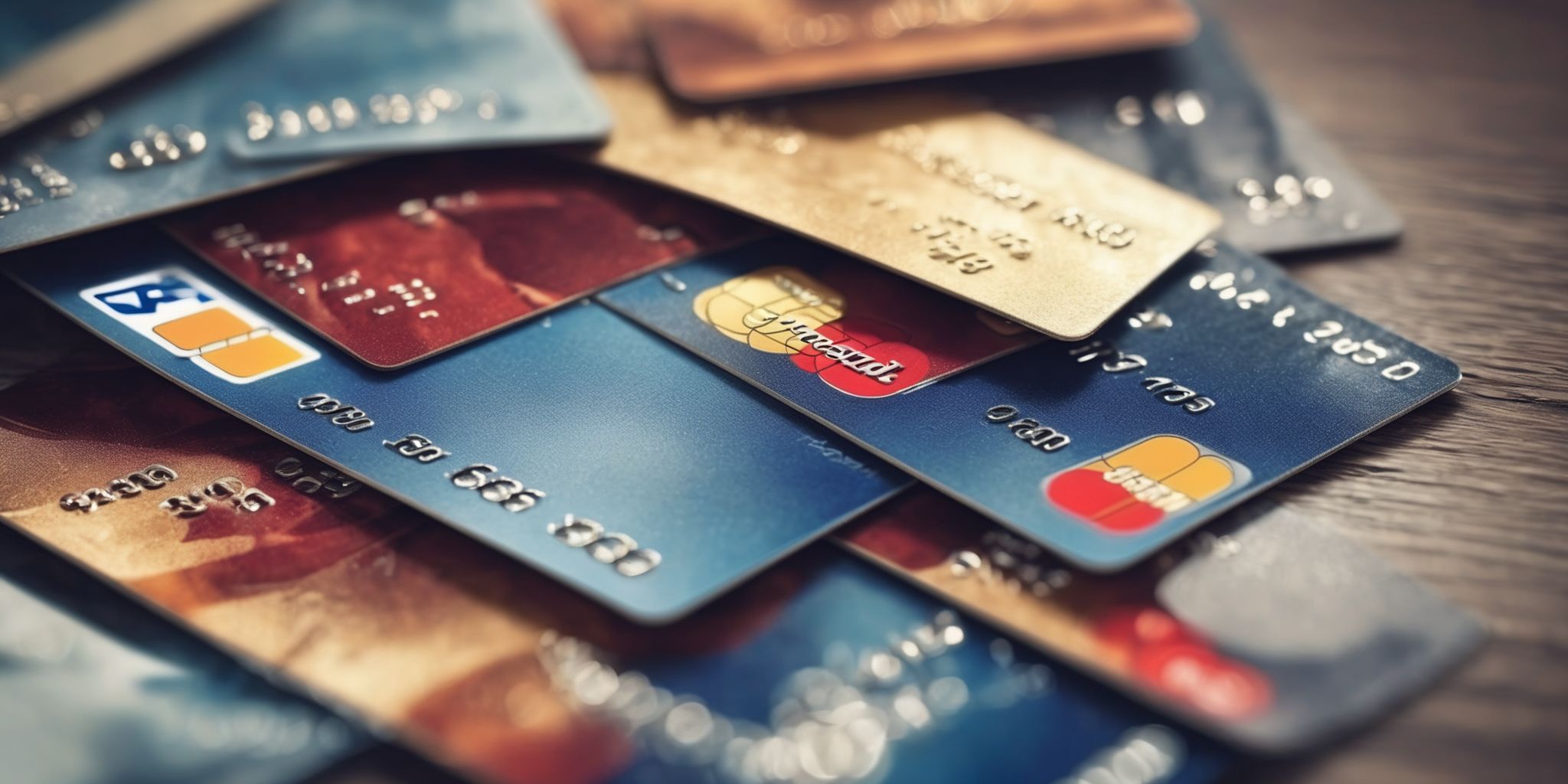 Credit cards  in realistic, photographic style