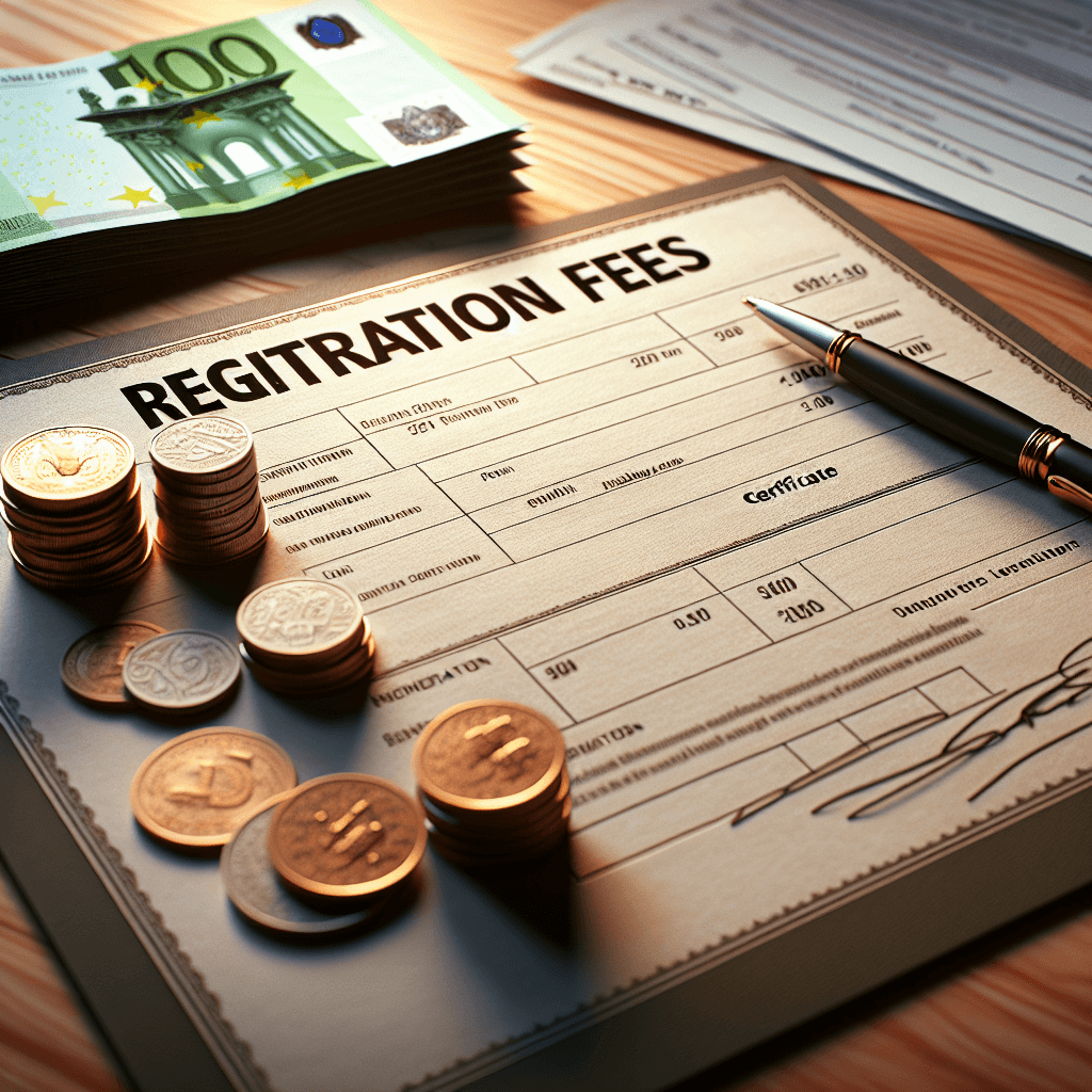 Registration fees  in realistic, photographic style