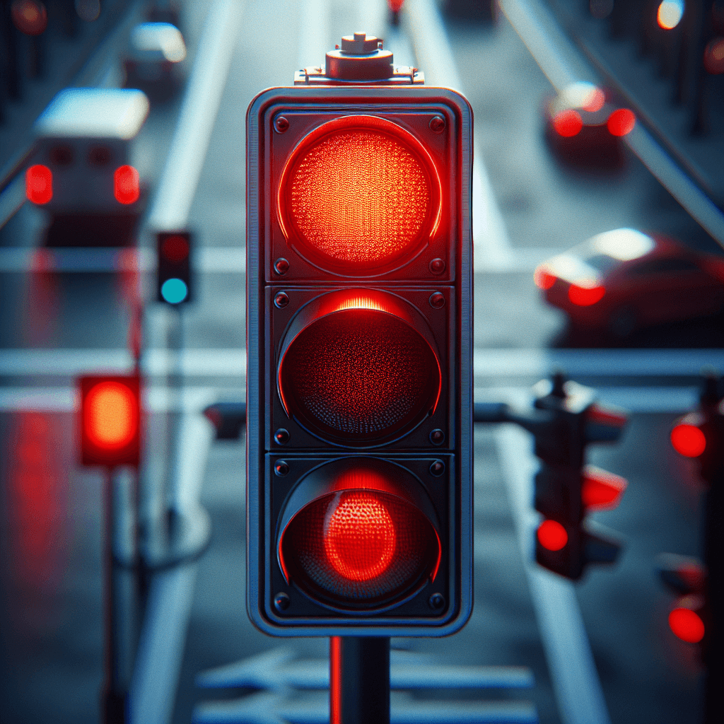 Red signal  in realistic, photographic style