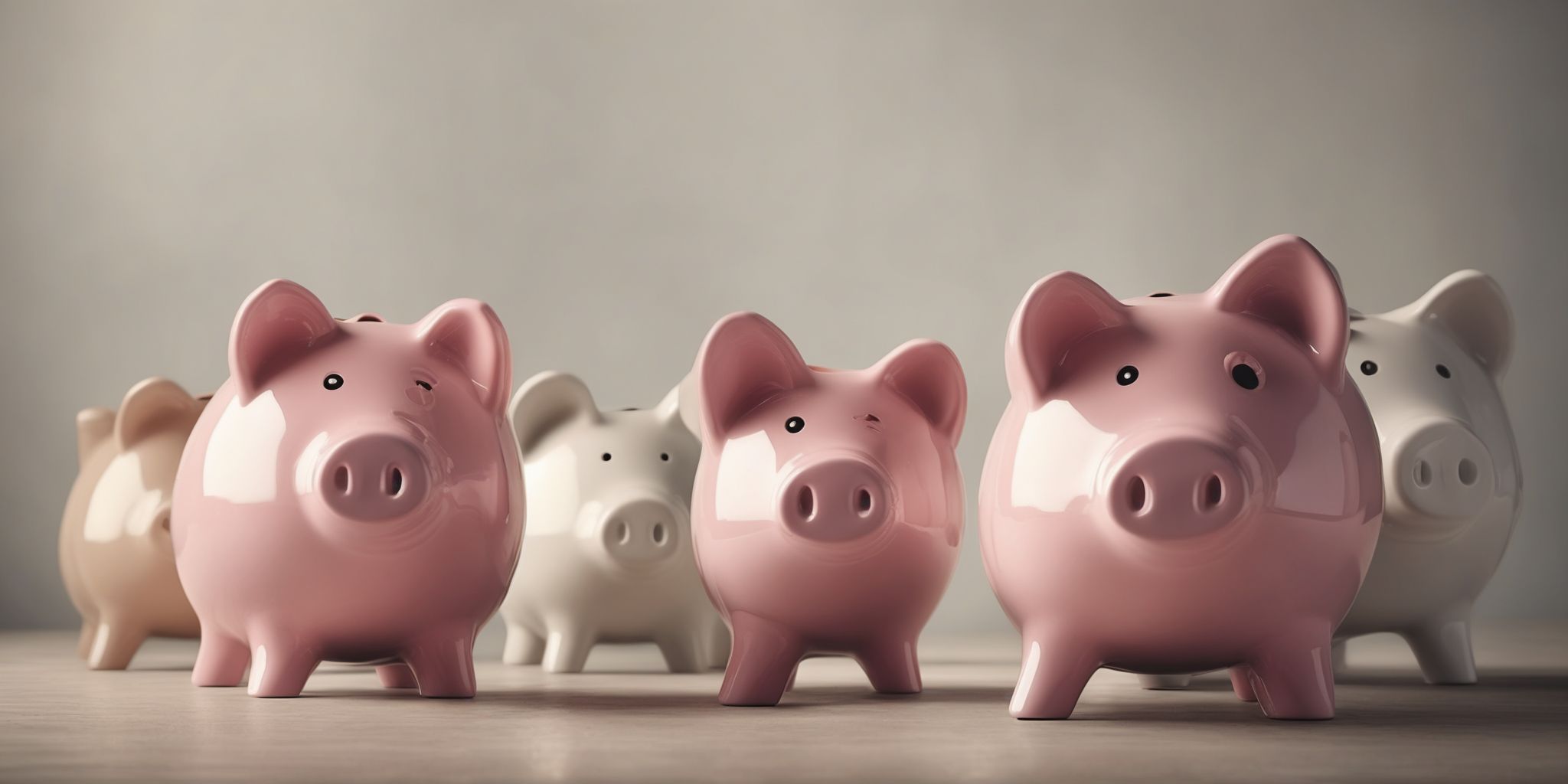 Piggy banks  in realistic, photographic style