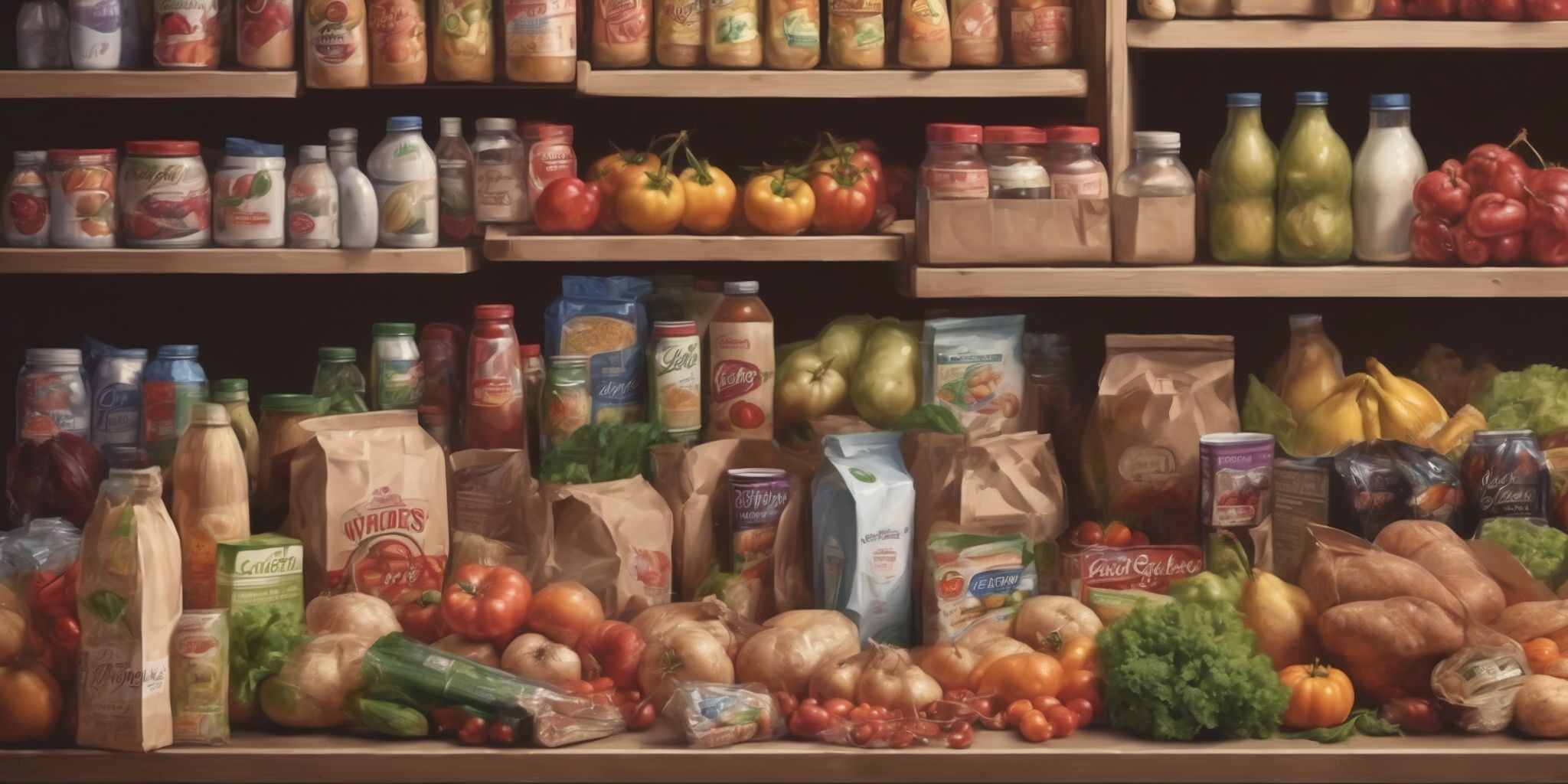 Groceries  in realistic, photographic style