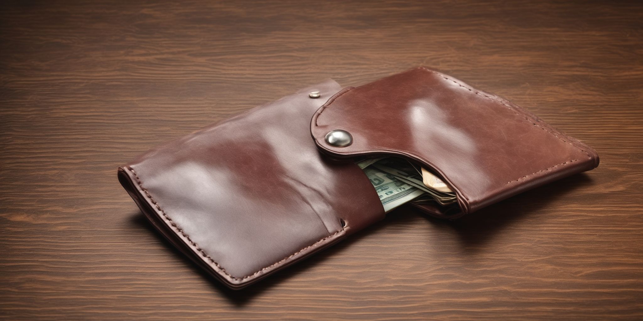 Empty wallet  in realistic, photographic style