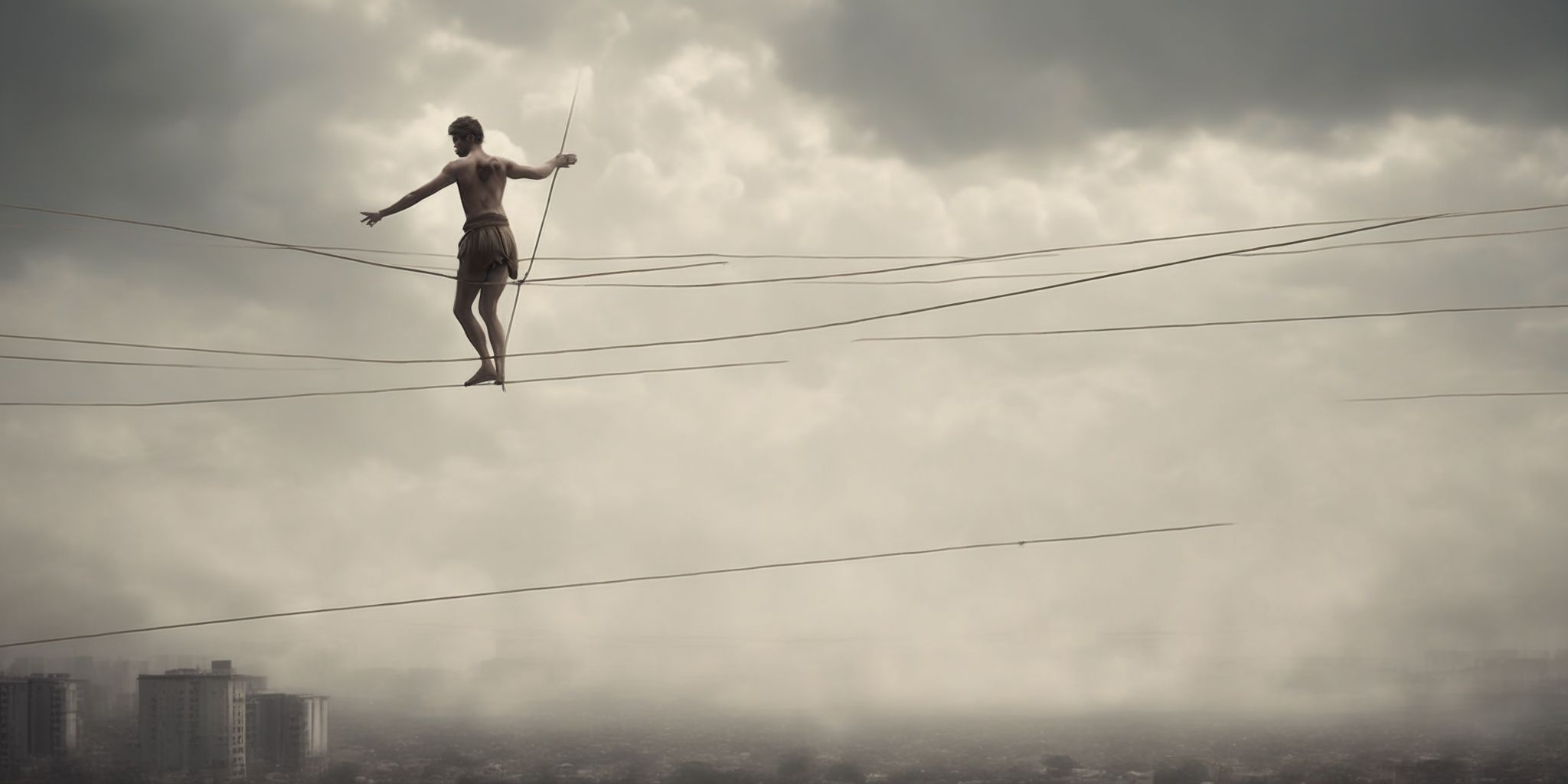 Tightrope  in realistic, photographic style