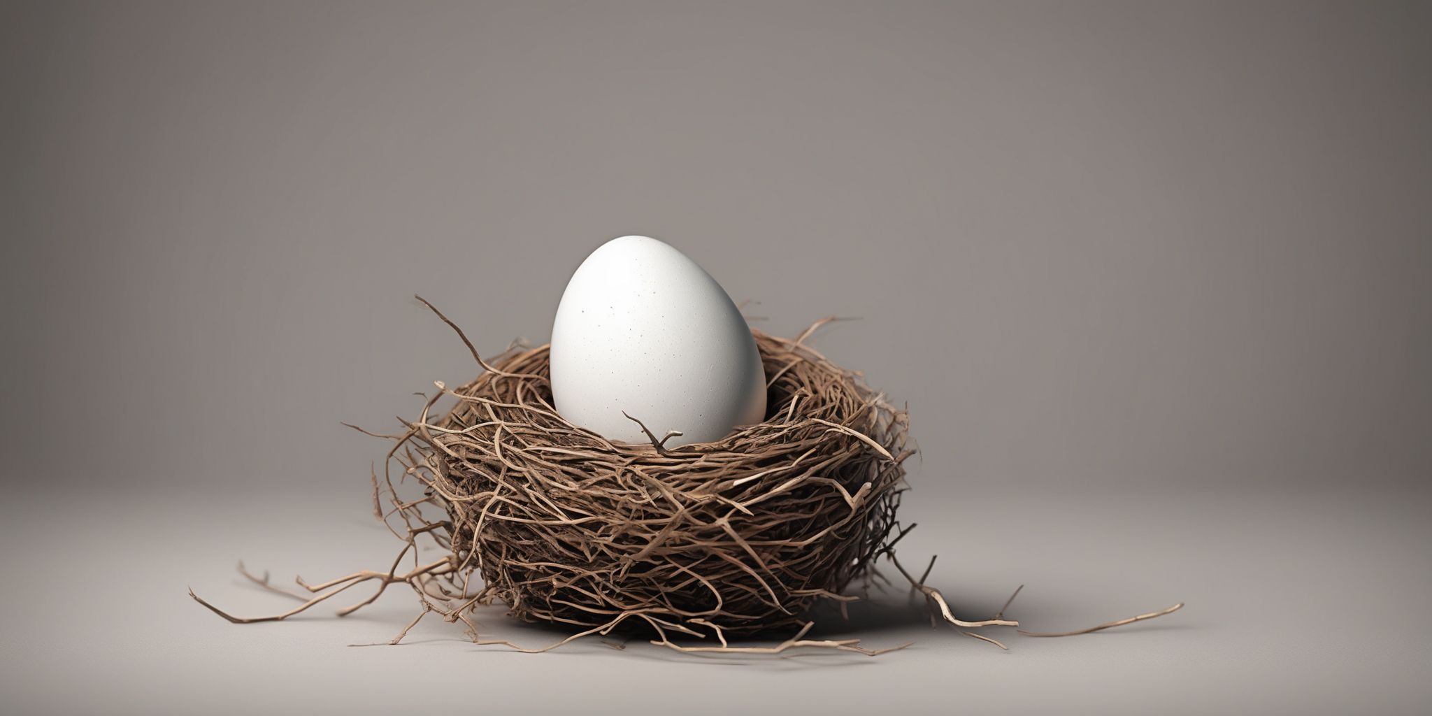 Nest egg  in realistic, photographic style