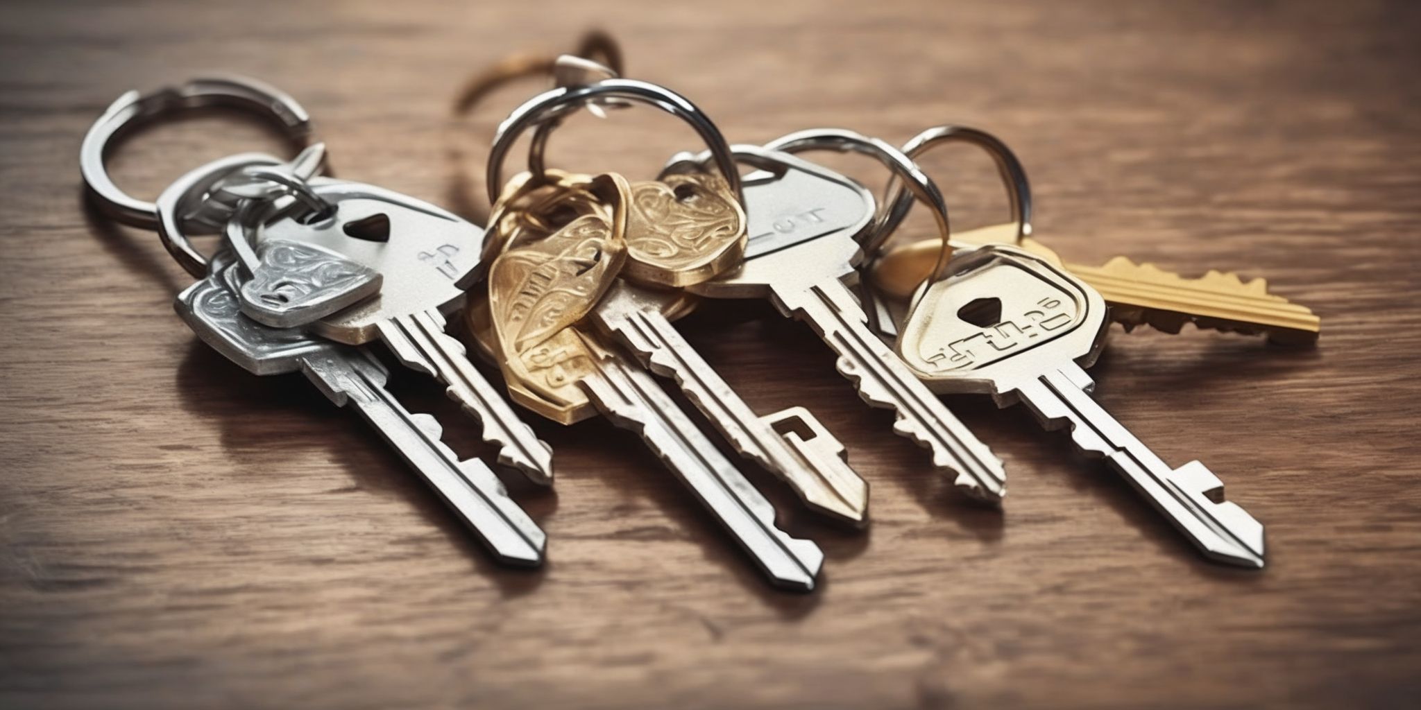 House keys  in realistic, photographic style