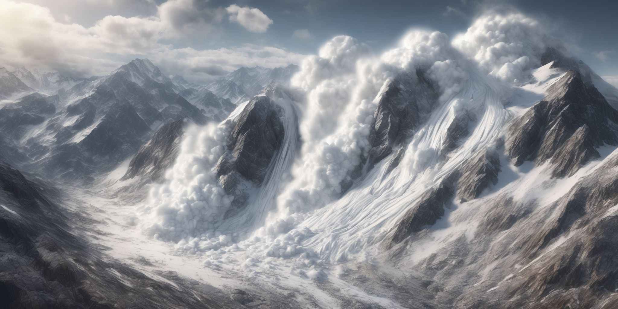 Avalanche  in realistic, photographic style