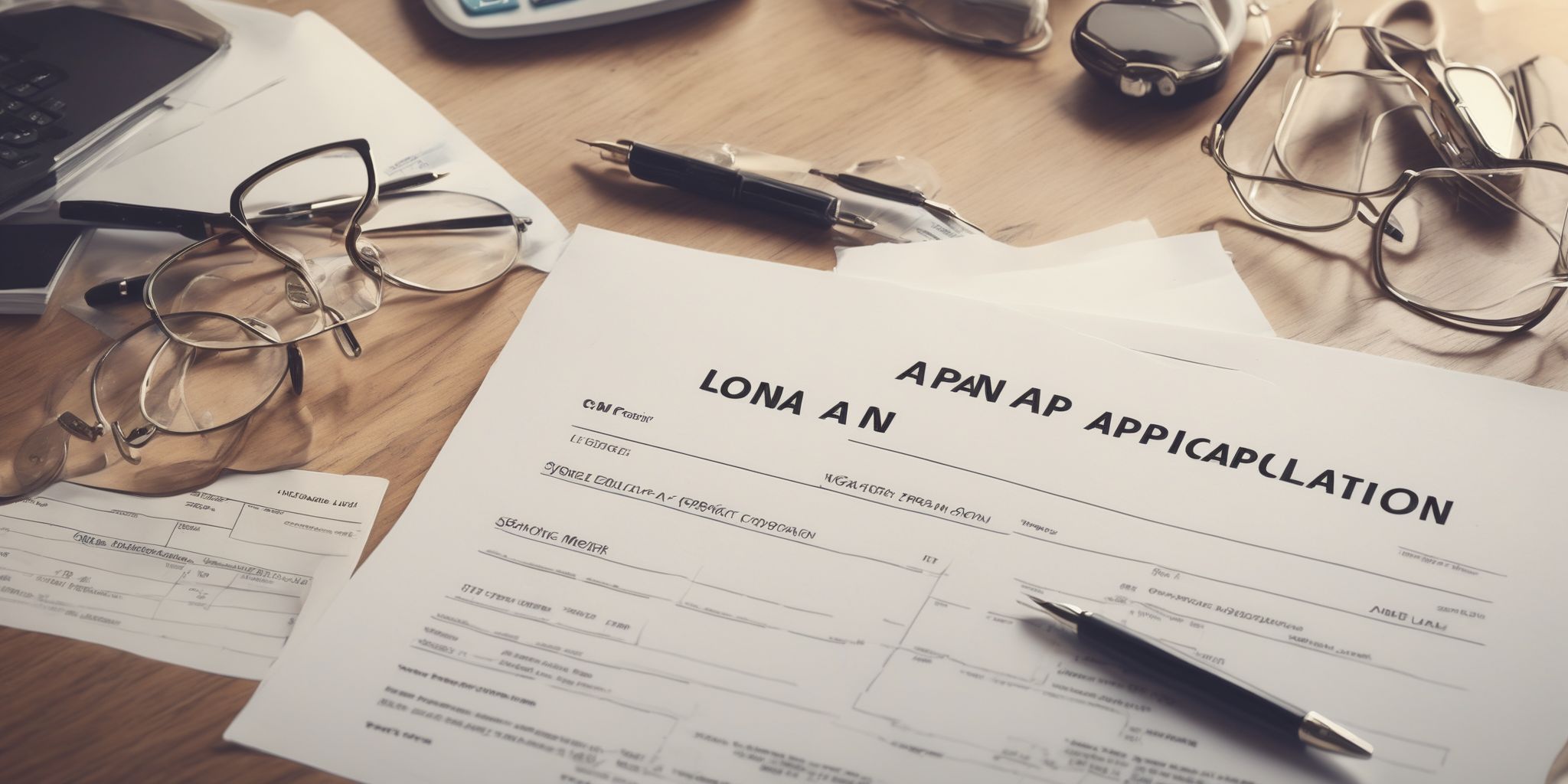 Loan application  in realistic, photographic style