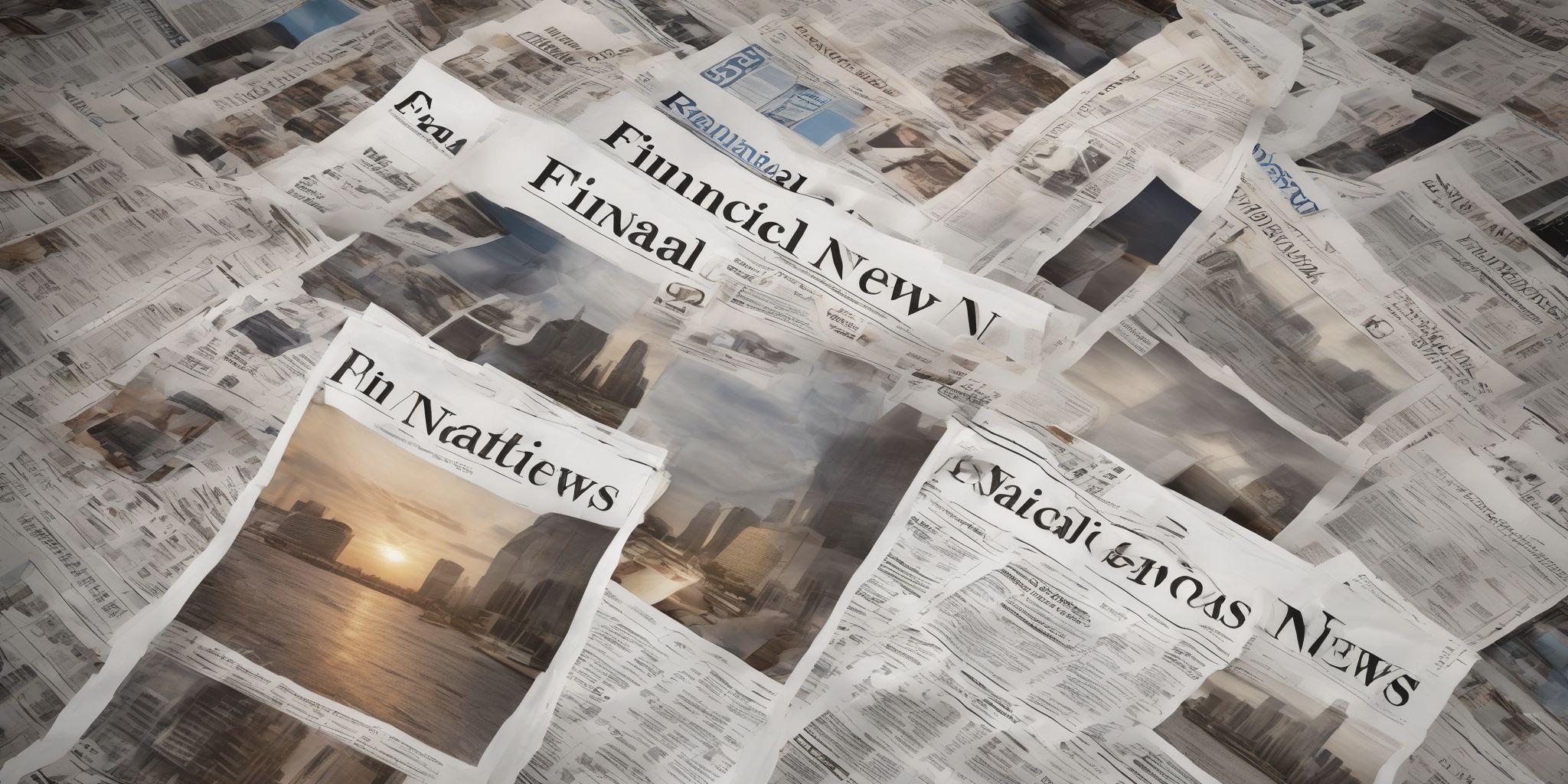 Financial news  in realistic, photographic style