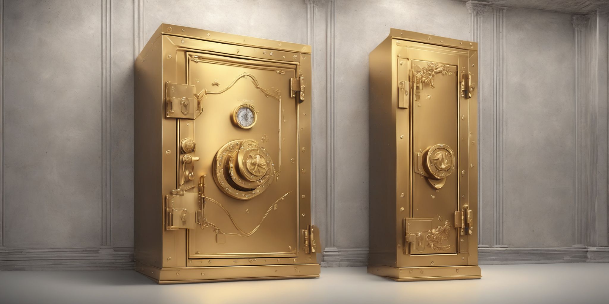 Golden vault  in realistic, photographic style