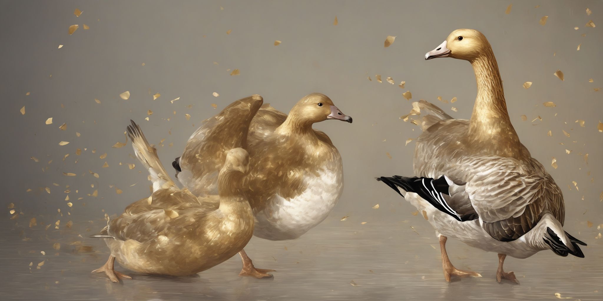 Golden goose  in realistic, photographic style