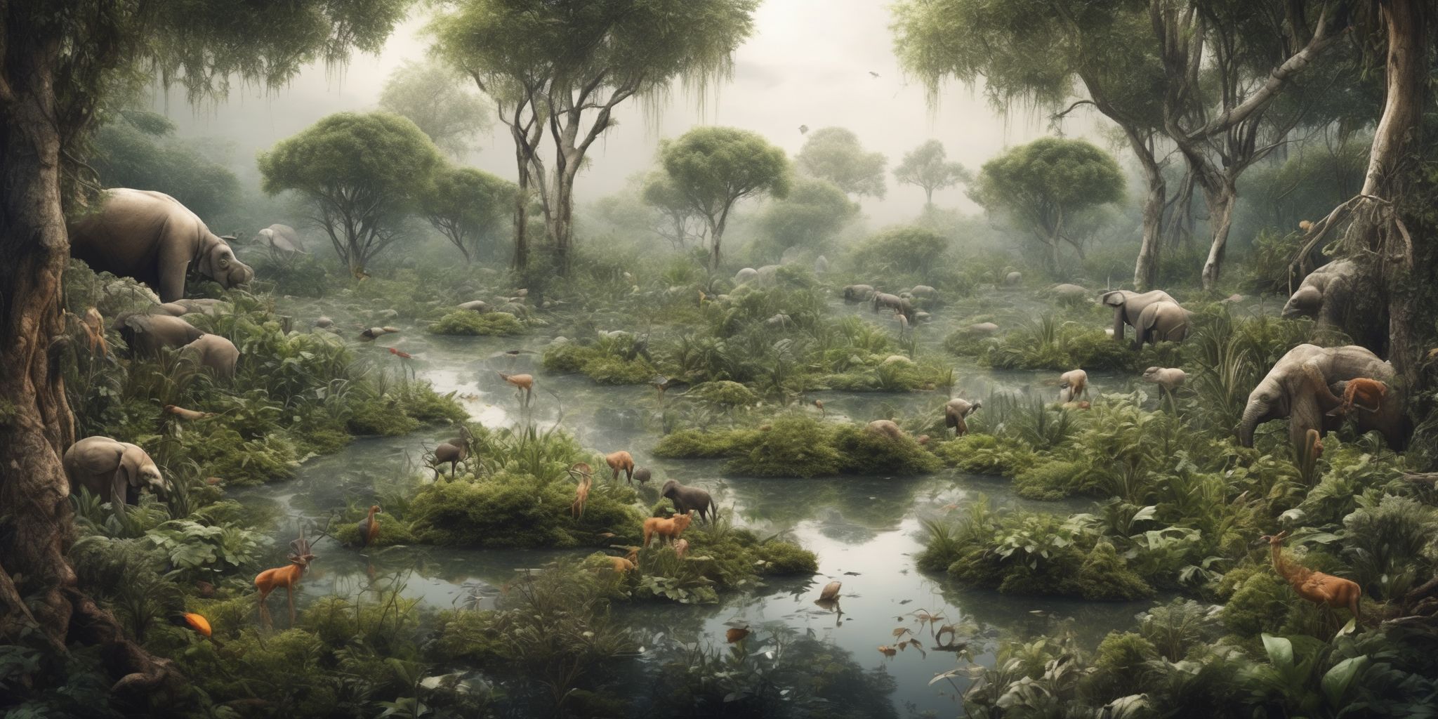 Ecosystem  in realistic, photographic style