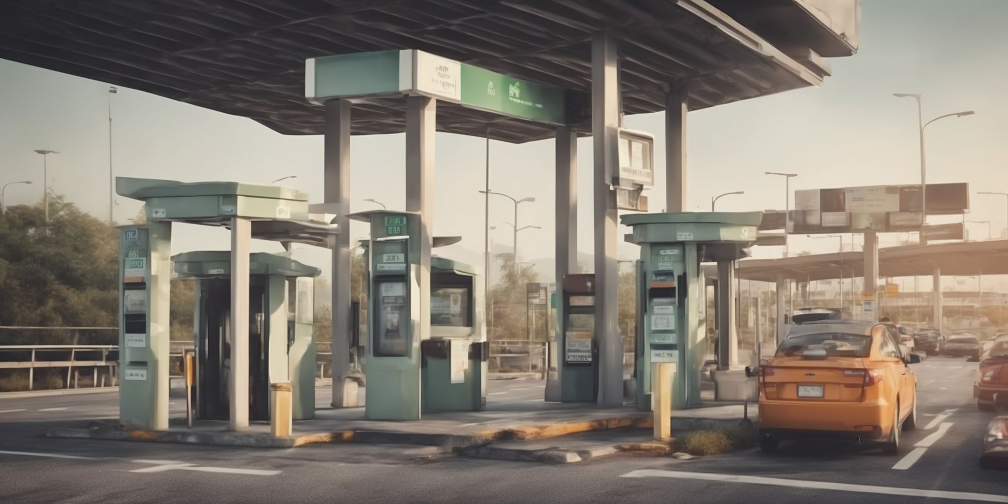 Toll booth  in realistic, photographic style