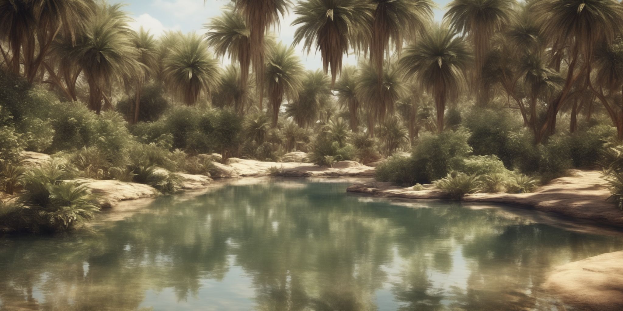 Oasis  in realistic, photographic style