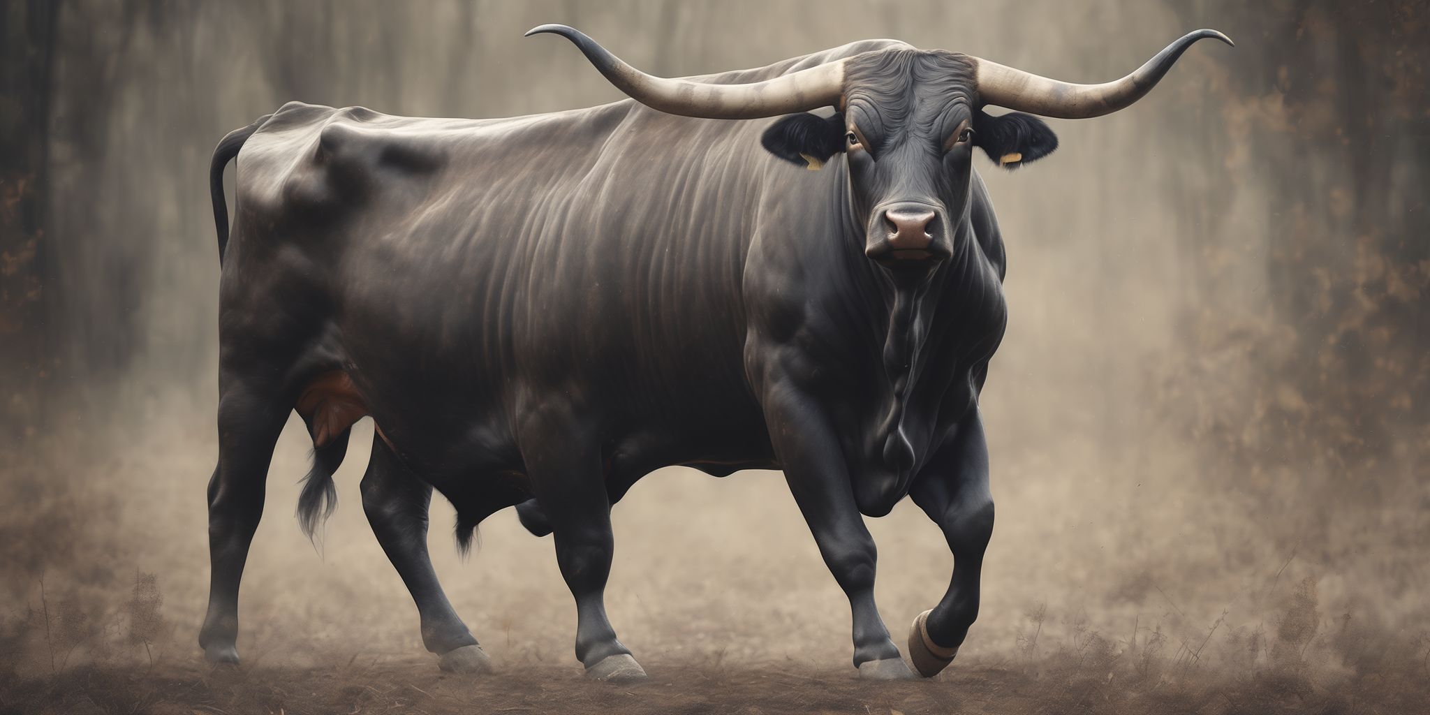 Bull  in realistic, photographic style
