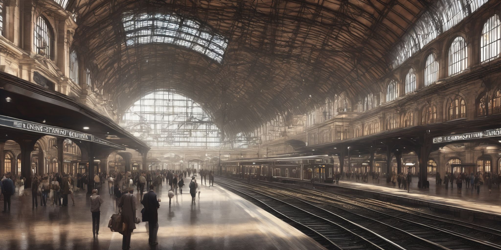 Central station  in realistic, photographic style