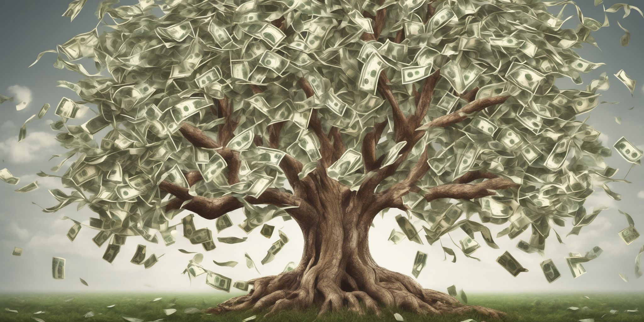Financial tree  in realistic, photographic style