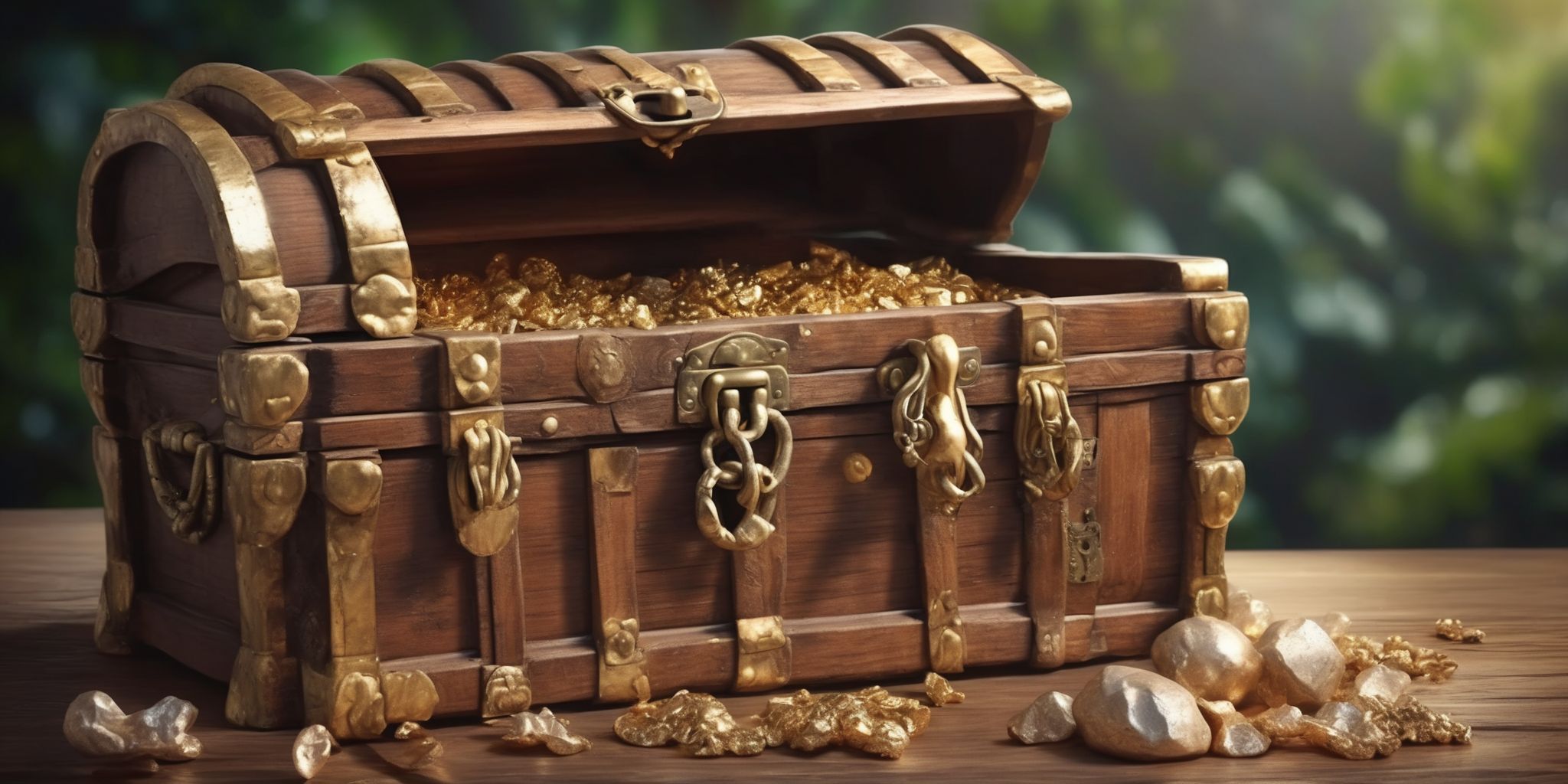 Treasure chest  in realistic, photographic style