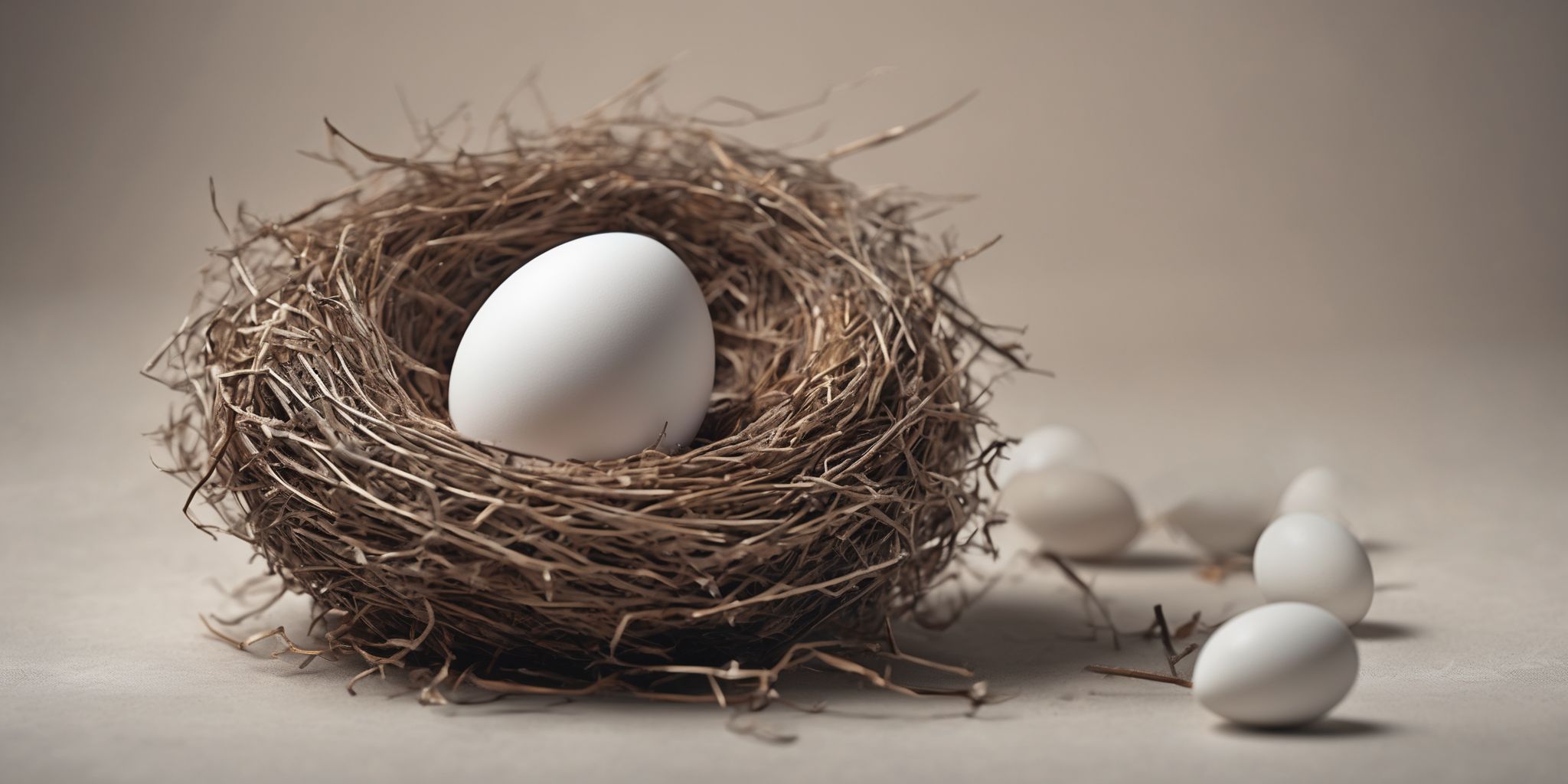 Nest egg  in realistic, photographic style