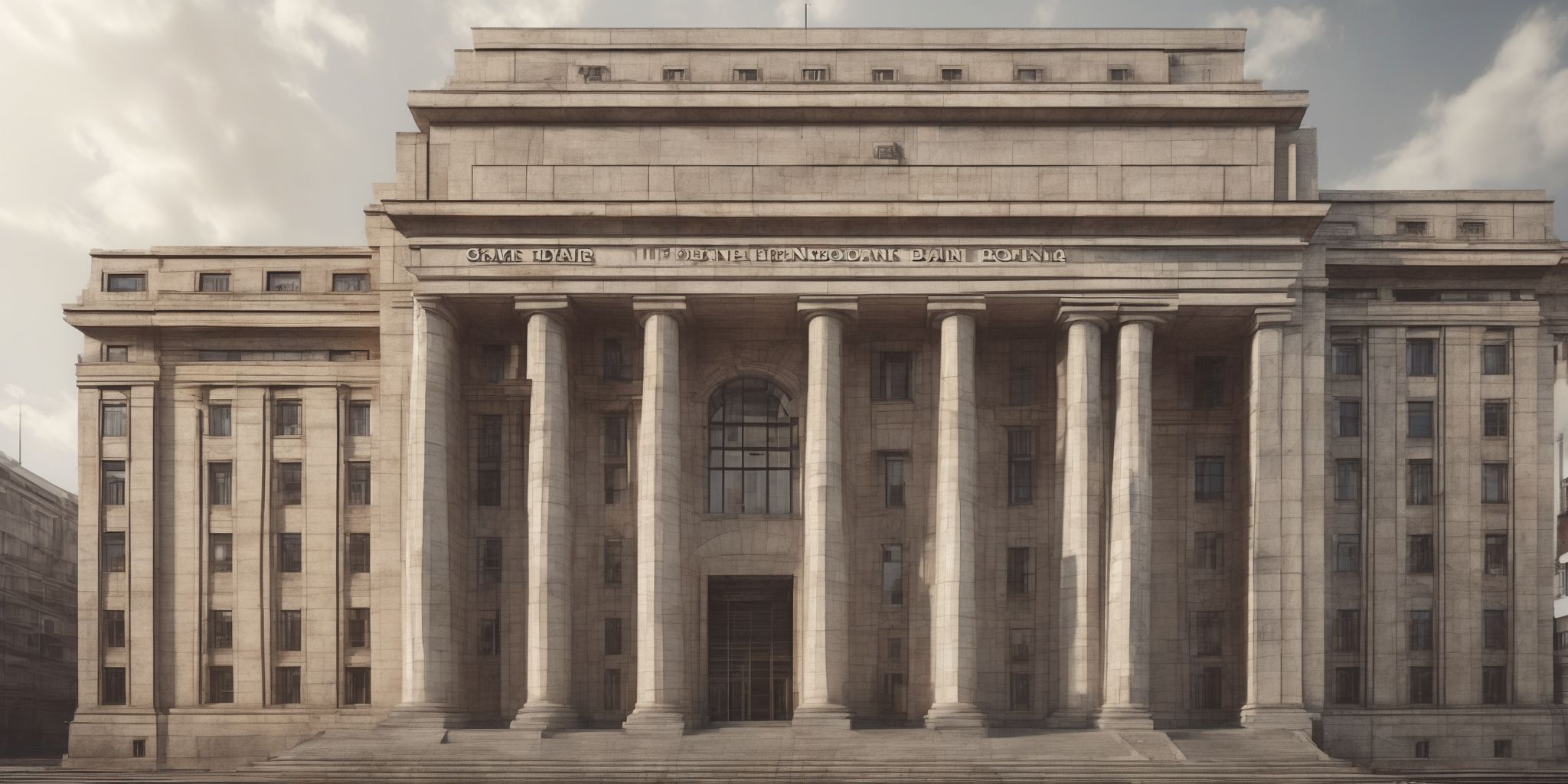 Central bank  in realistic, photographic style